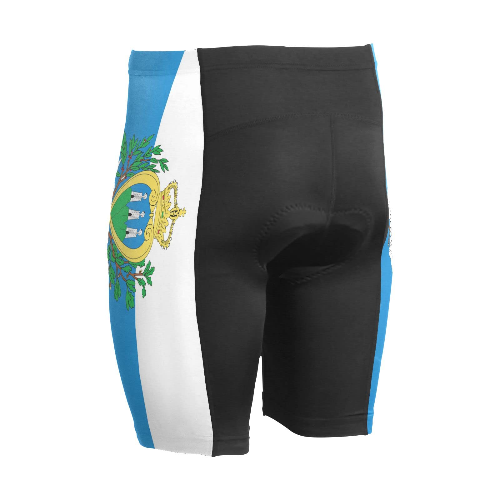 San Marino Flag Men's Padded Cycling Bike Shorts - Breathable Tight Bicycle Shorts for Road & Mountain Biking | Perfect for Training, Racing & Outdoor Sports