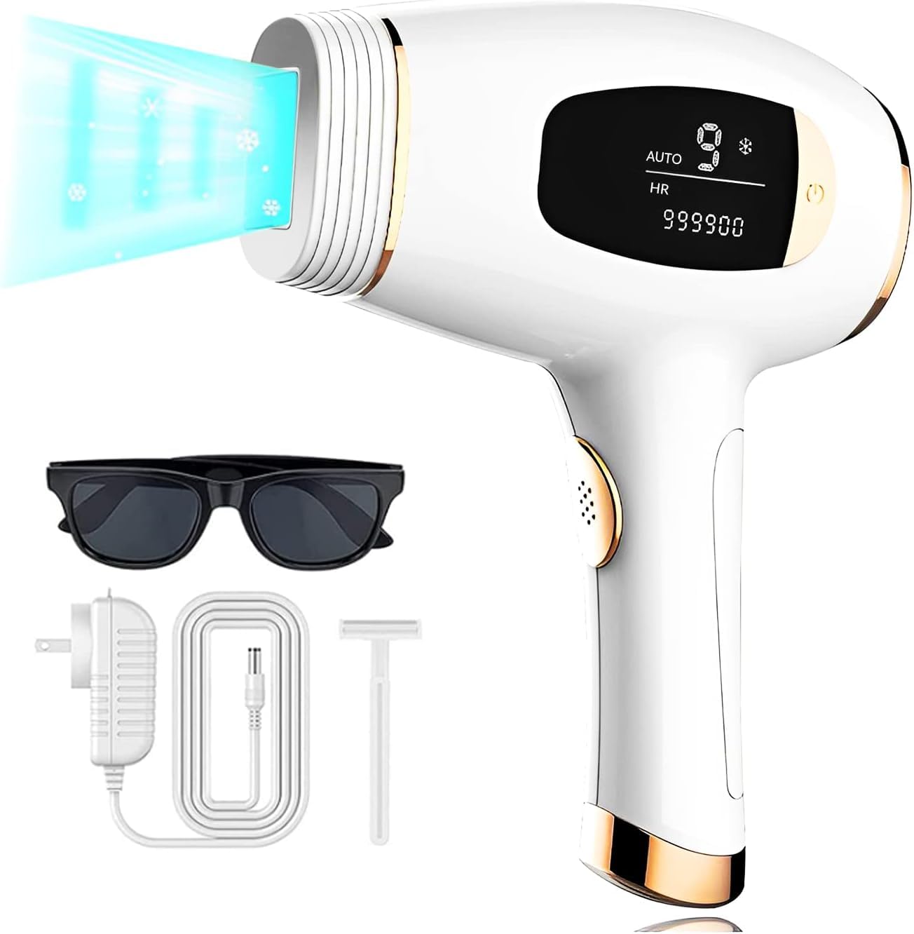Painless At-Home IPL Laser Hair Removal Device for Women & Men - Permanent Hair Reduction for Face, Armpits, Legs, Arms & Bikini Line | Safe & Effective for Smooth Skin at Home