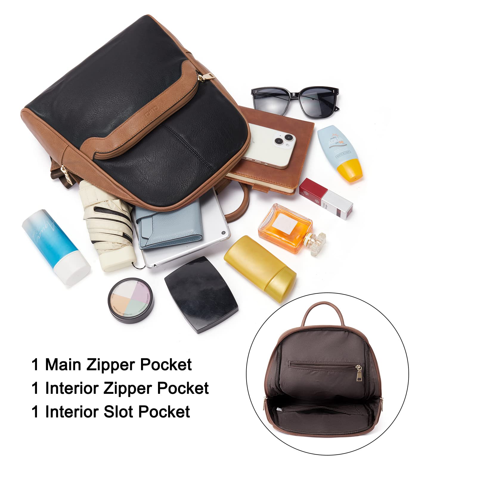 CLUCI Women's Leather Backpack Purse - Convertible Travel Backpack & Shoulder Bag for Work, School & Daily Use | Stylish Designer Daypack for Ladies