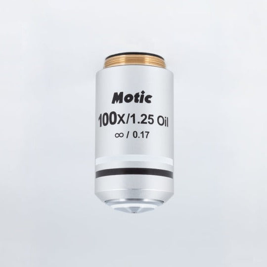 Panthera PA Objective CCIS Plan Achromatic Microscope Objective 100X Magnification 1.25NA Oil Immersion Lens for Biological Microscopy - Ideal for Cell Observation and Research Laboratories