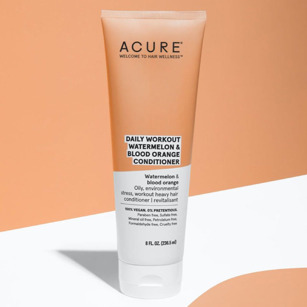ACURE Daily Workout Watermelon & Blood Orange Conditioner 8oz - Hydrating Hair Care for Active Lifestyles - Gym, Yoga & Post-Workout Hair Refresh