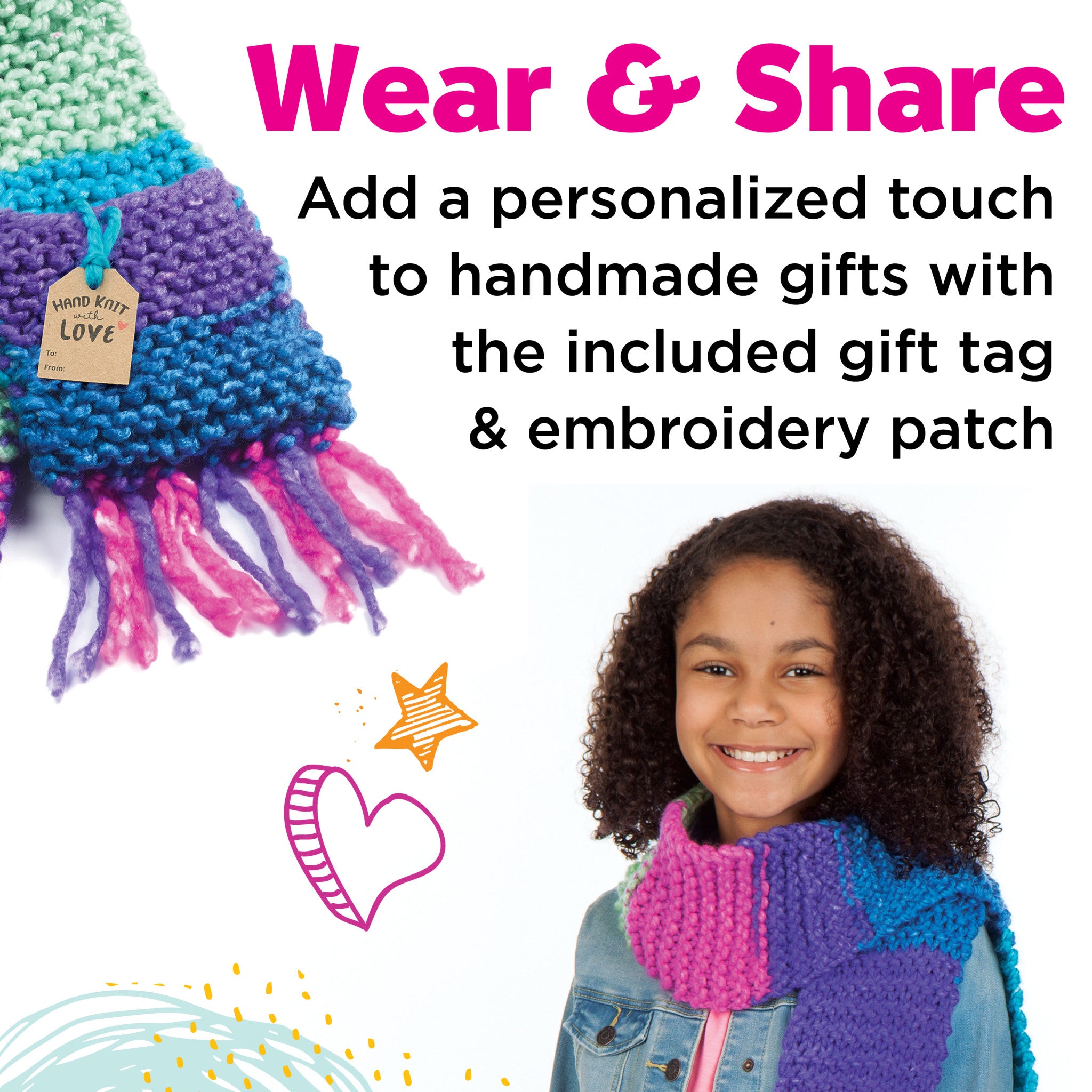 Learn to Knit Pocket Scarf - DIY Knitting Kit for Beginners - Warm Winter Accessory for Women & Men - Perfect for Gifts, Crafts & Cold Weather Activities (#6302000)