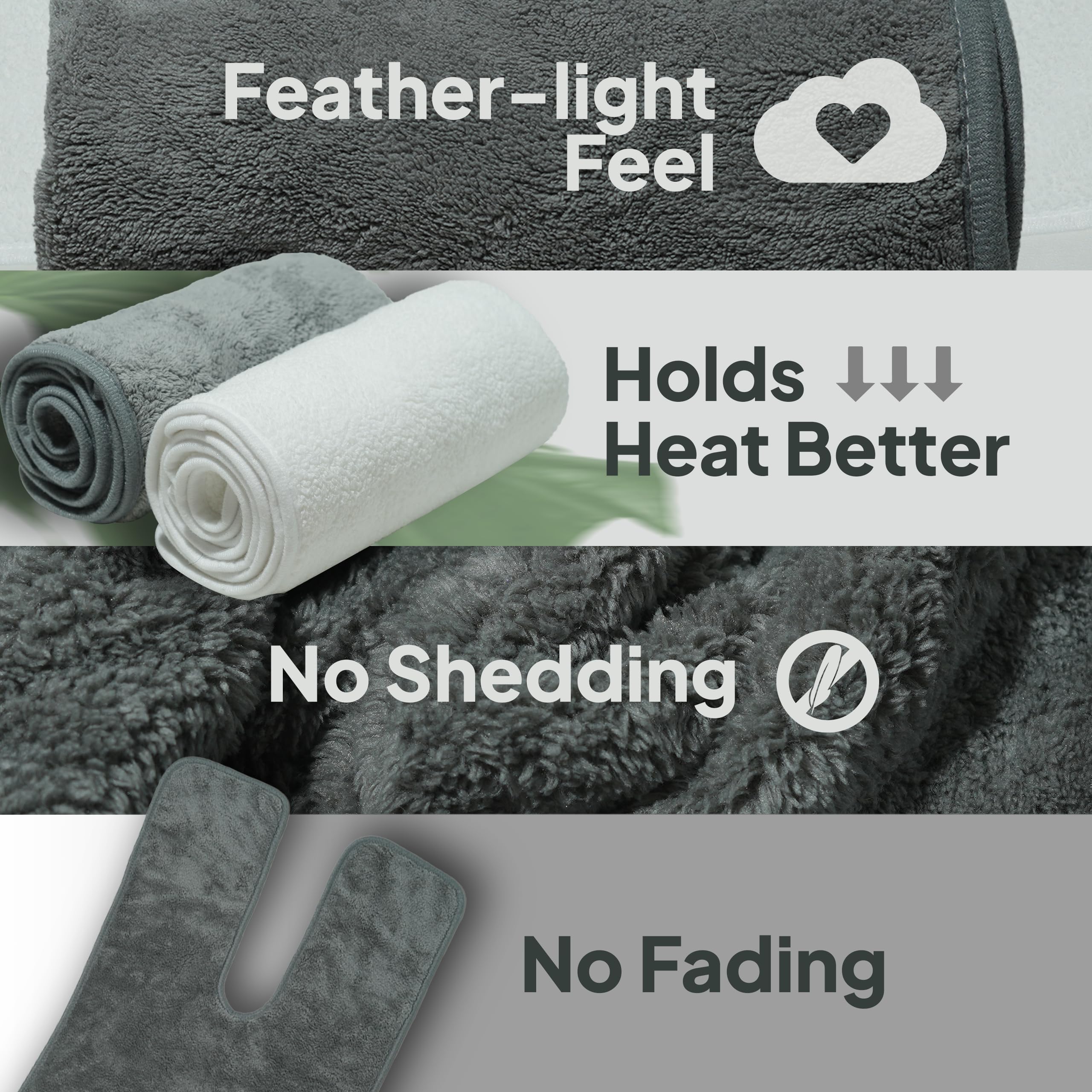 Premium Salon Towels for Estheticians - Ultra Soft Microfiber Facial Towels (5-Pack U-Shaped) - Ideal for Spa, Barber Shop & Massage Therapy - Grey Luxury Face Cloths for Professional Skincare & Relaxation