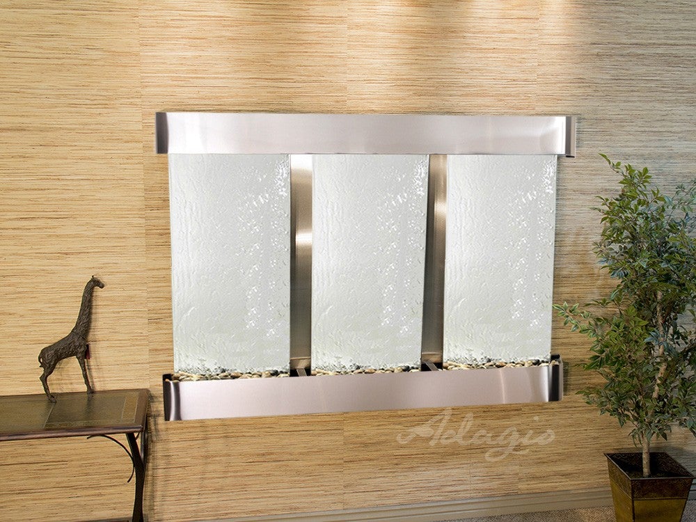 Adagio Olympus Falls Round Stainless Steel Silver Mirror OFR2040 - Elegant Bathroom & Bedroom Decor for Modern Homes