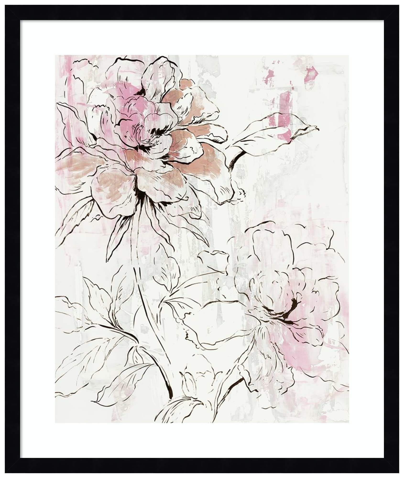 Amanti Art Framed Wall Art Print - 25x21 Pink Peony Blossom by Asia Jensen | Floral Canvas Painting, Modern Home Decor for Living Room, Bedroom, Bathroom & Kitchen | Perfect for Housewarming Gifts & Interior Design