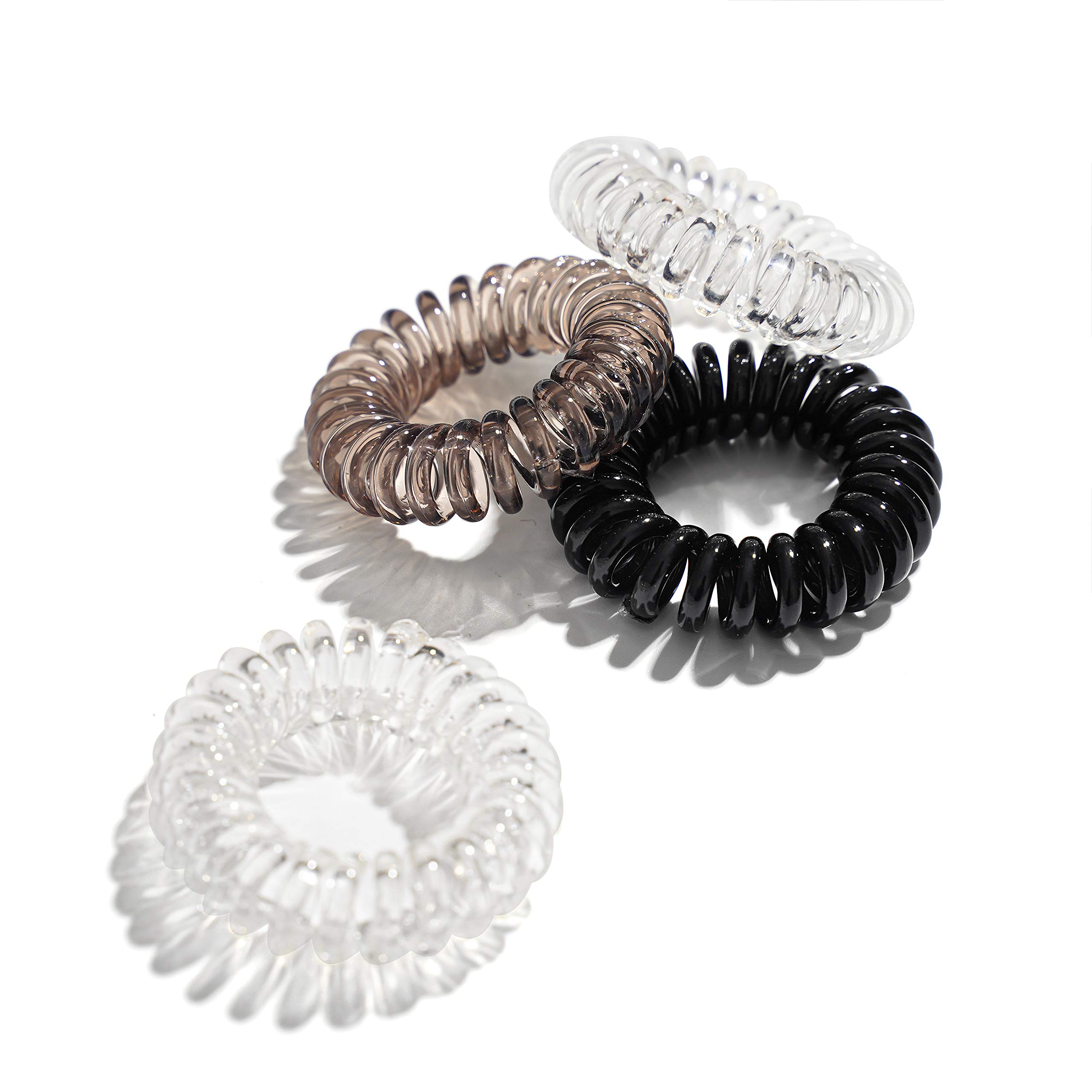 Giseka Spiral Hair Ties for Thick Hair - No Crease Elastic Phone Cord Ponytail Holders for Women, Girls & Adults (9 Pack) - Perfect for Workouts, Yoga, School & Everyday Use