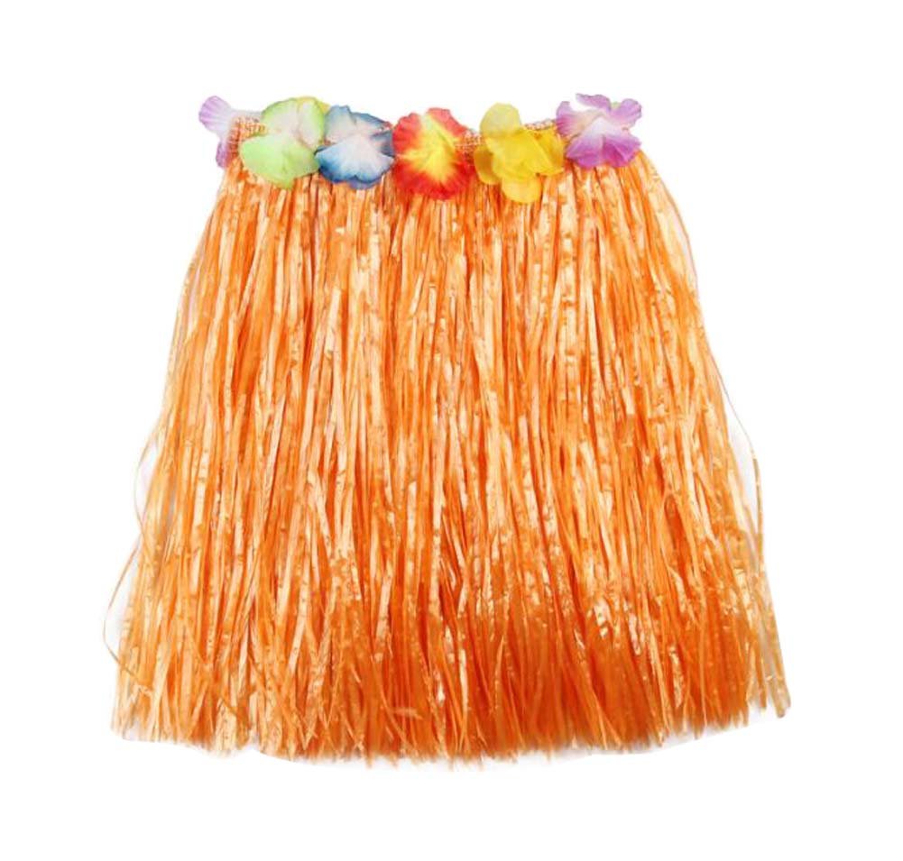 DRAGON SONIC 40cm Hawaiian Grass Skirt - Kids Hula Dance Costume & Performance Props for Luau Party, Tropical Theme Show, and Hawaiian Dance Competition