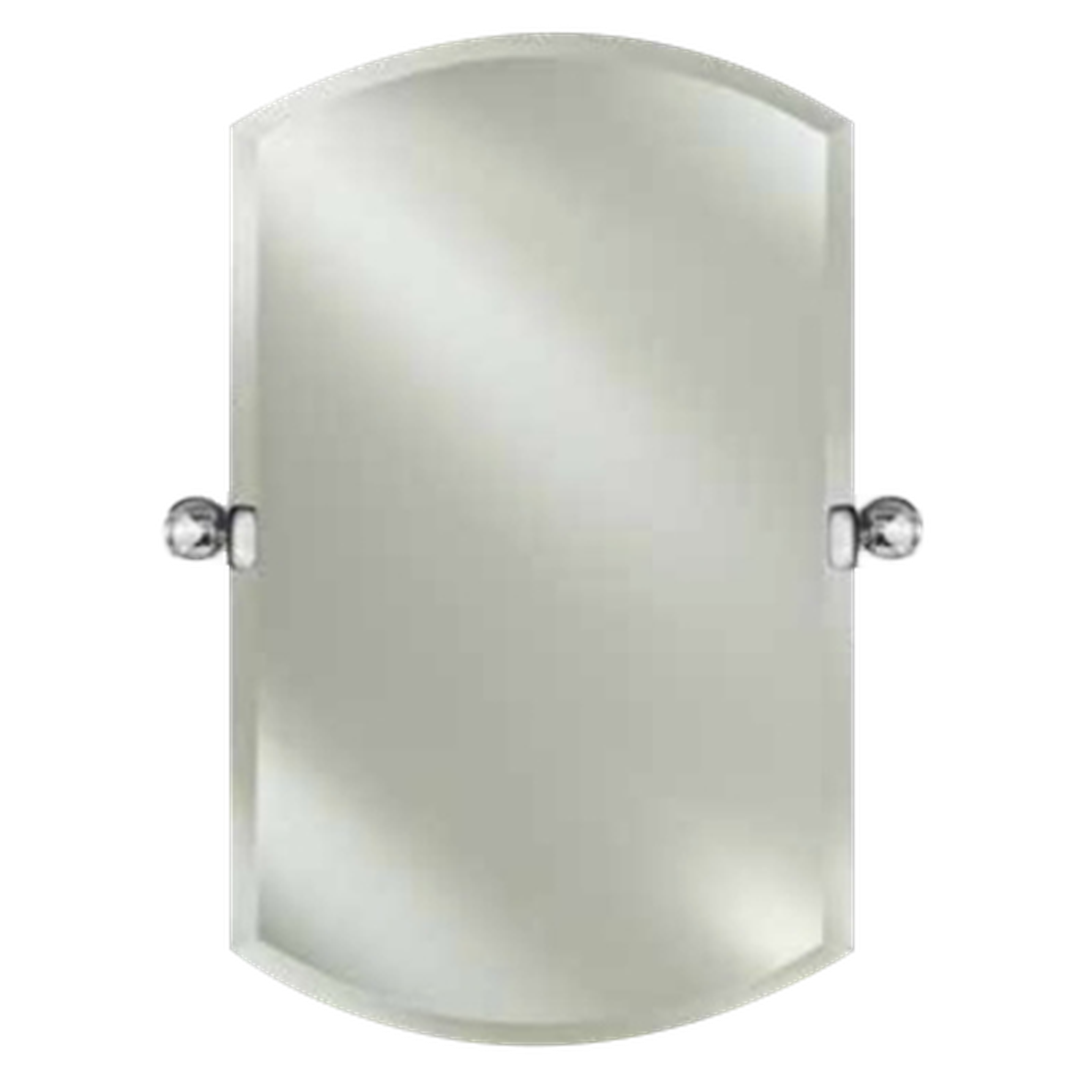 Afina Radiance 20x38 Double Arch Frameless Beveled Wall Mirror - Polished Nickel Contemporary Tilt Bracket - Perfect for Bathroom, Bedroom & Entryway Decor