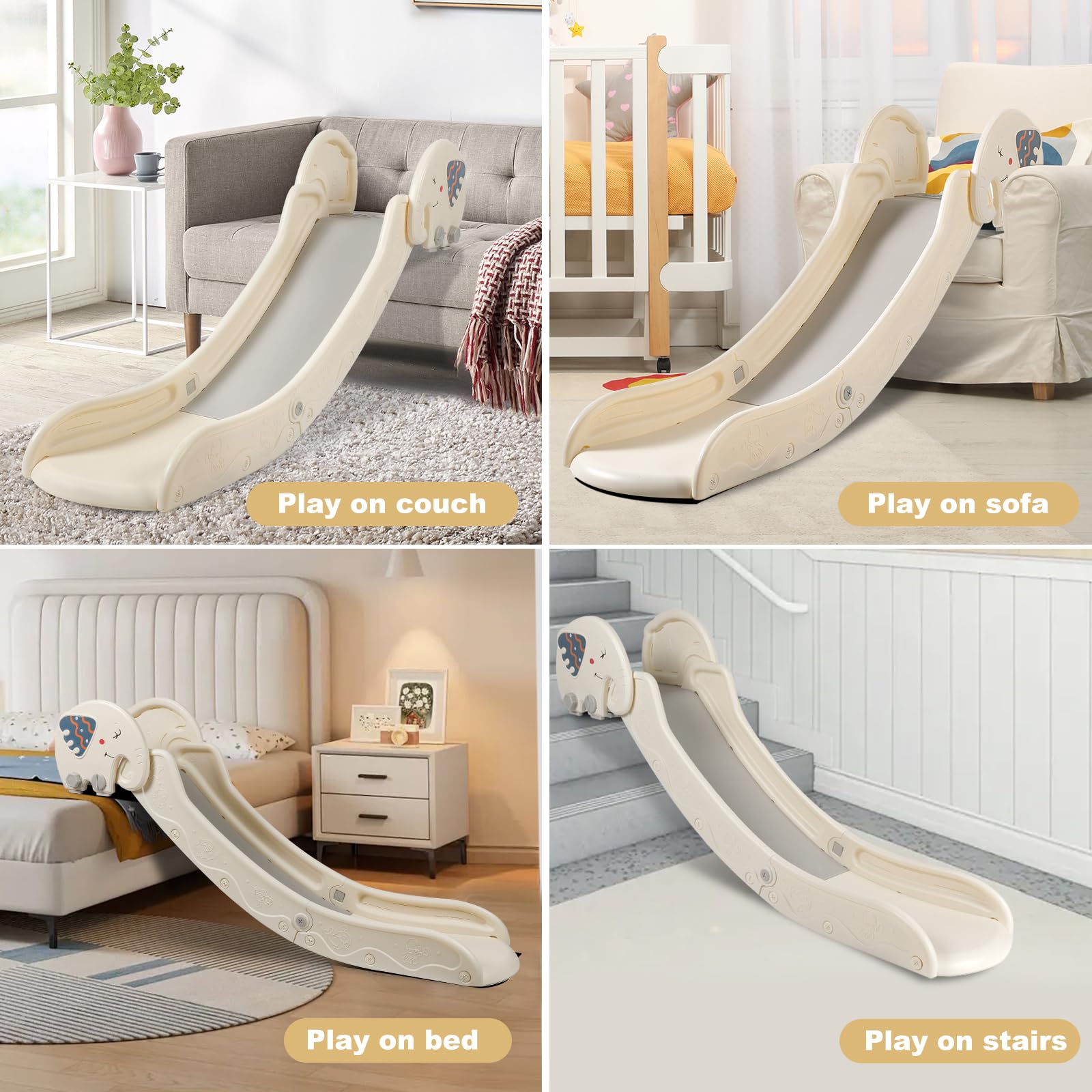 **Toddler Slide for Couch - Indoor Playset for Kids 1-3 Years, Safe Baby Slide for Sofa & Bed - Perfect for Playrooms, Living Rooms & Daycare Fun**