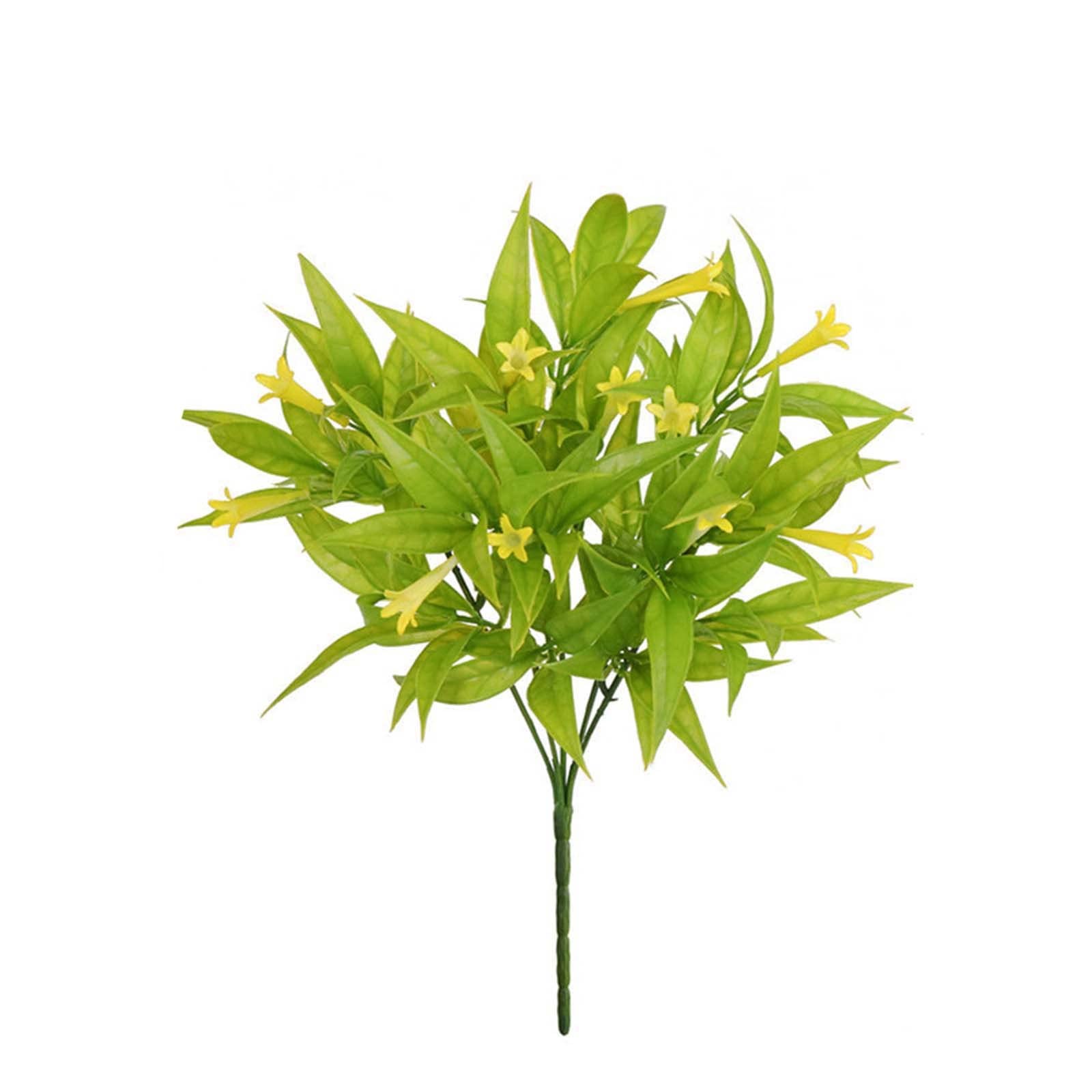Premium Artificial Outdoor Plants - Fake Tropical Morning Glory Shrubs & White Hydrangeas with Fall Leaves - UV Resistant Plastic Greenery for Hanging Planters, Front Porch & Farmhouse Decor (Yellow, One Size) - Perfect for Patio, Garden & Indoor Home Decor