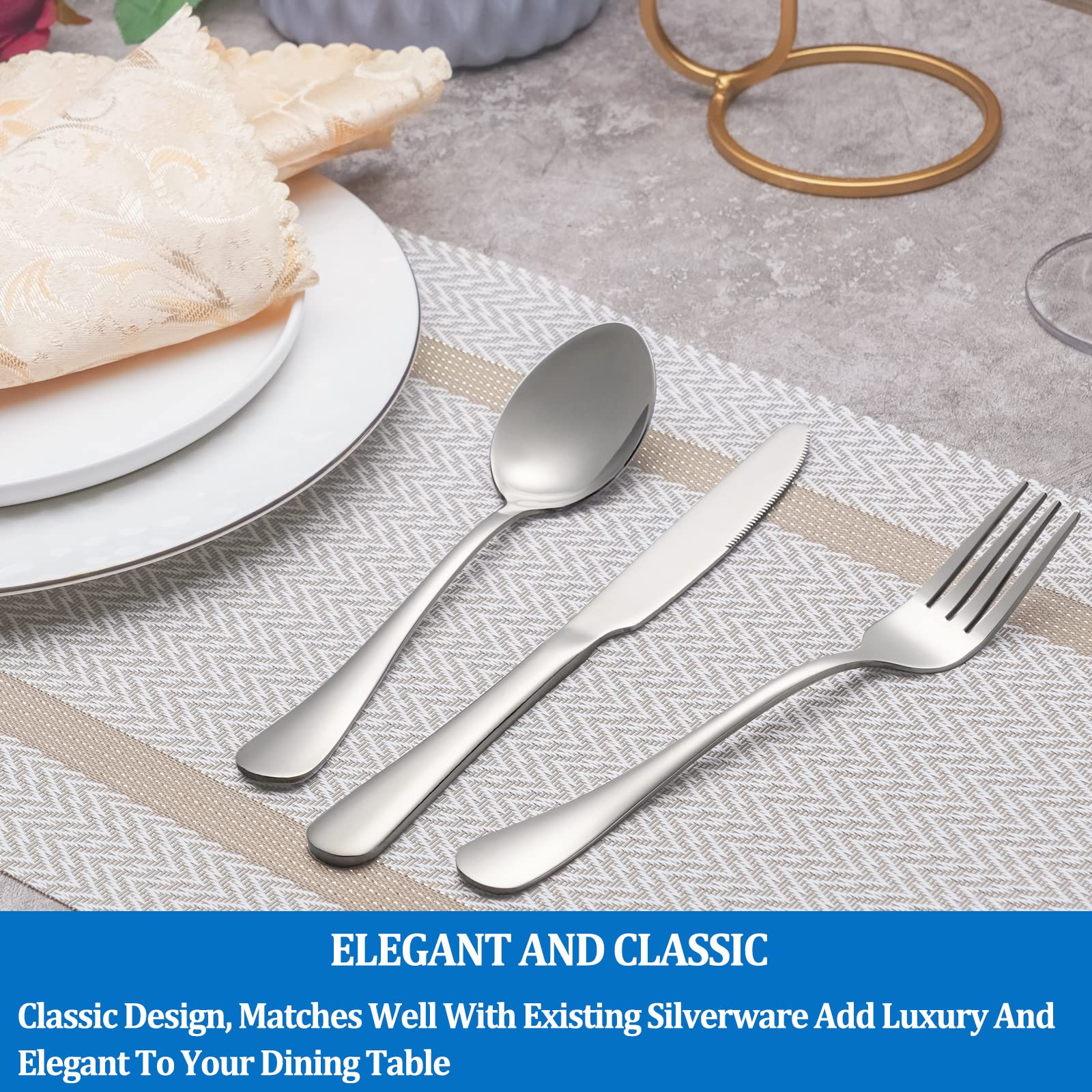 12-Piece Stainless Steel Flatware Set - 6 Dinner Forks (8 inch) & 6 Teaspoons (6.5 inch) - Mirror Polished, Dishwasher Safe, Food Grade Cutlery for Home, Kitchen, Restaurant - Perfect for Dining, Entertaining & Catering Events