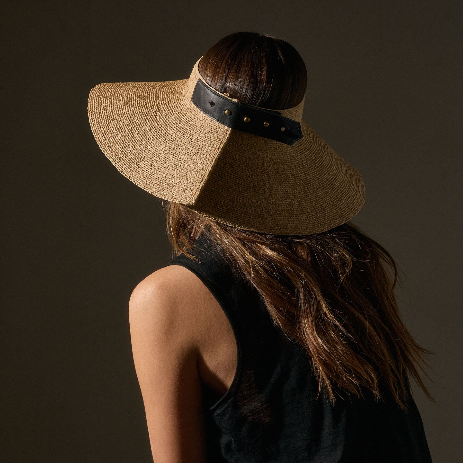 Janessa Leone Birdie Visor - Natural Straw Sun Hat for Women | UV Protection Wide Brim Beach Hat for Summer, Outdoor, Travel & Vacation