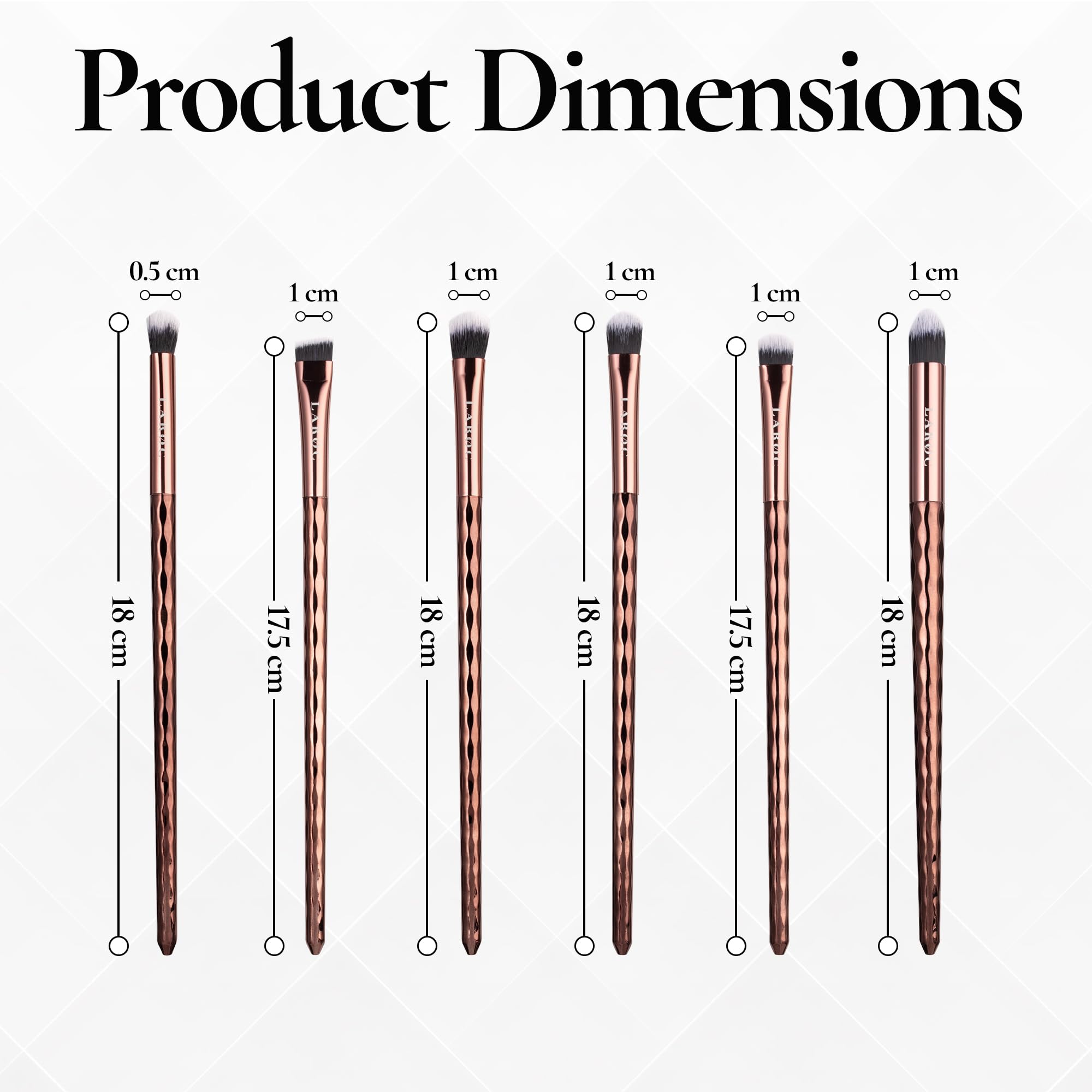 LaRoc 10-Piece Professional Diamond Makeup Brush Set - Concealer, Powder, Eyeliner & Eyeshadow Brushes for Full Face Coverage - Perfect for Makeup Artists & Beauty Enthusiasts - Great for Contouring, Highlighting & Everyday Makeup Application