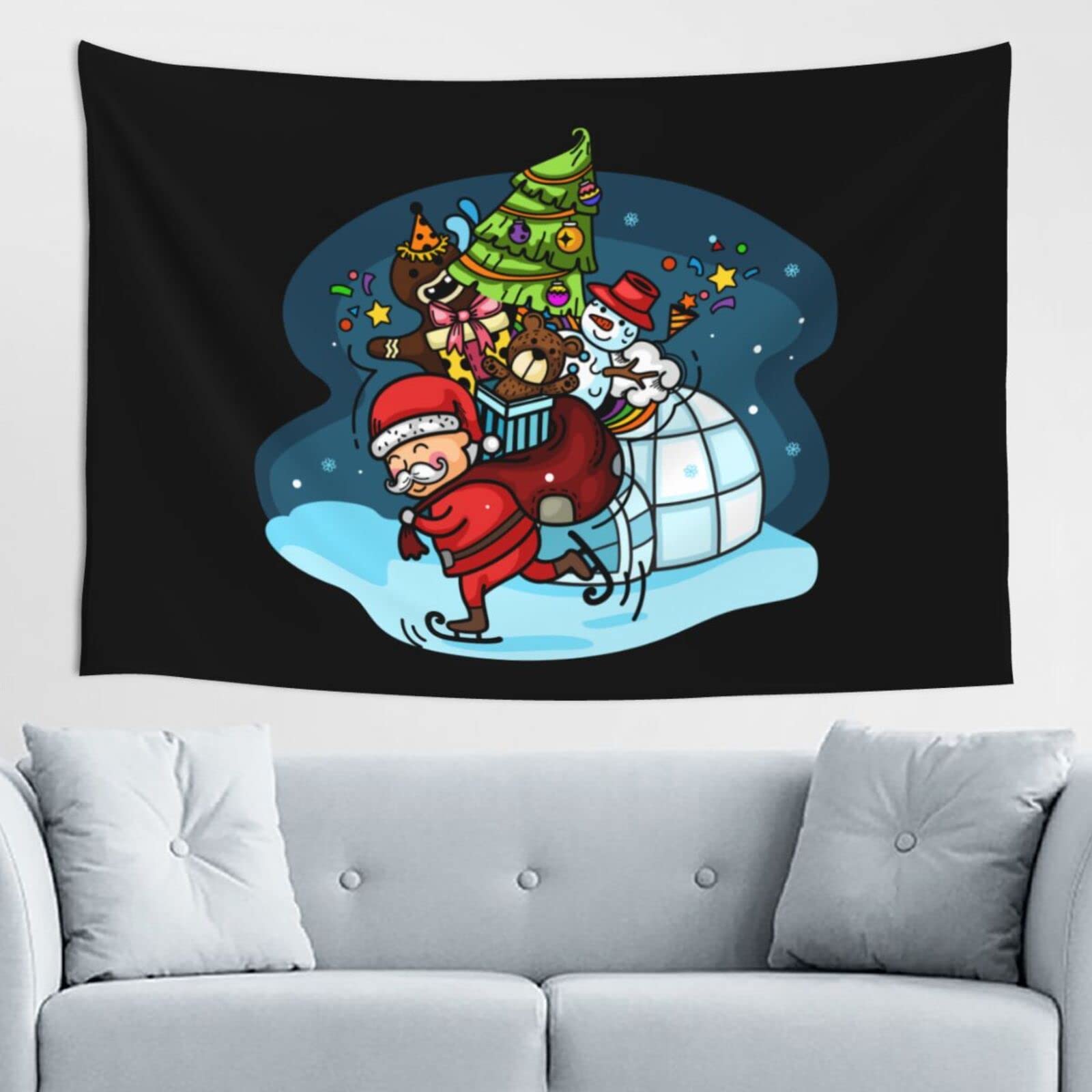 IMEEGIEN Merry Christmas Tapestry Wall Hanging Decor 60x40 Inches - Holiday Home Decor for Living Room, Bedroom, Dorm | Perfect for Christmas Party, Gift & Seasonal Decoration