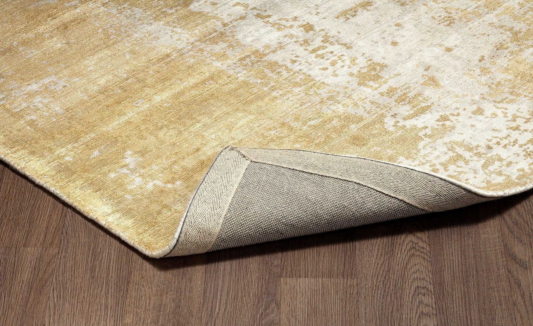Allure Hand Loomed Viscose Gold Area Rug - Soft Bohemian Style Rug for Living Room, Bedroom & Nursery Decor