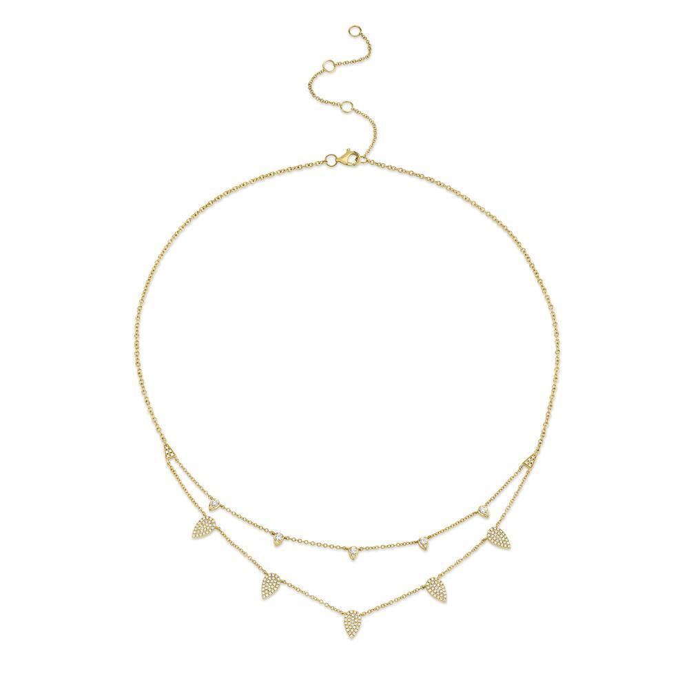 14K Gold 0.50ct Diamond Pavé Pear Shape Necklace for Women - Elegant Dainty Pendant Jewelry Gift for Anniversary, Valentine's Day & Special Occasions