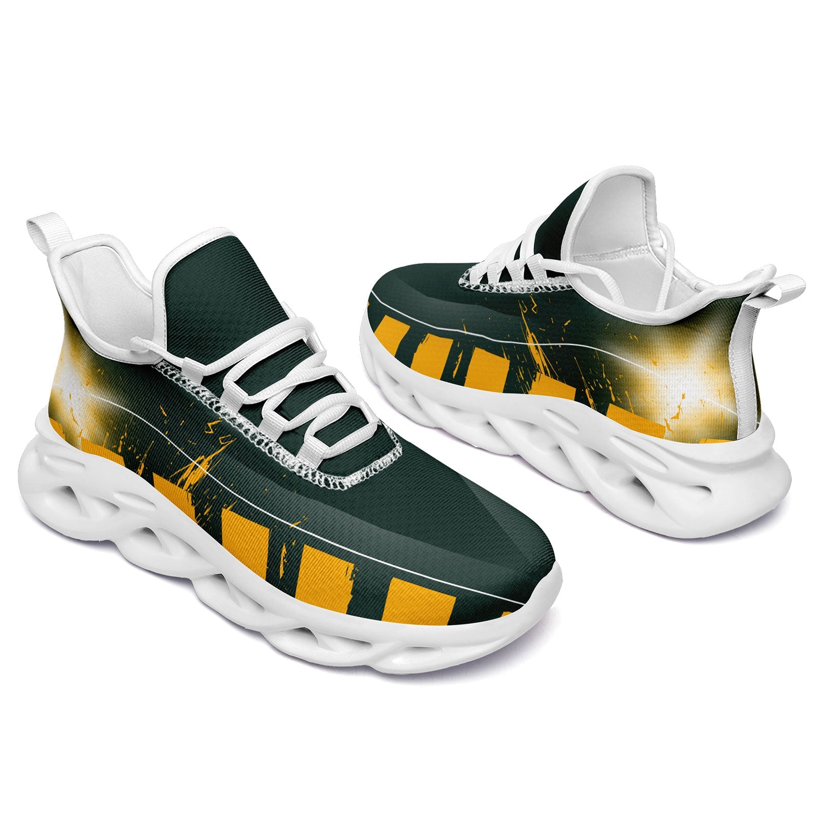 Custom Green & Yellow Green Bay Packers MaxSoul Sneakers - Personalized Basketball Shoes FN003 D020260 Size 13 - Perfect for Game Day, Fan Events & Sports Enthusiasts