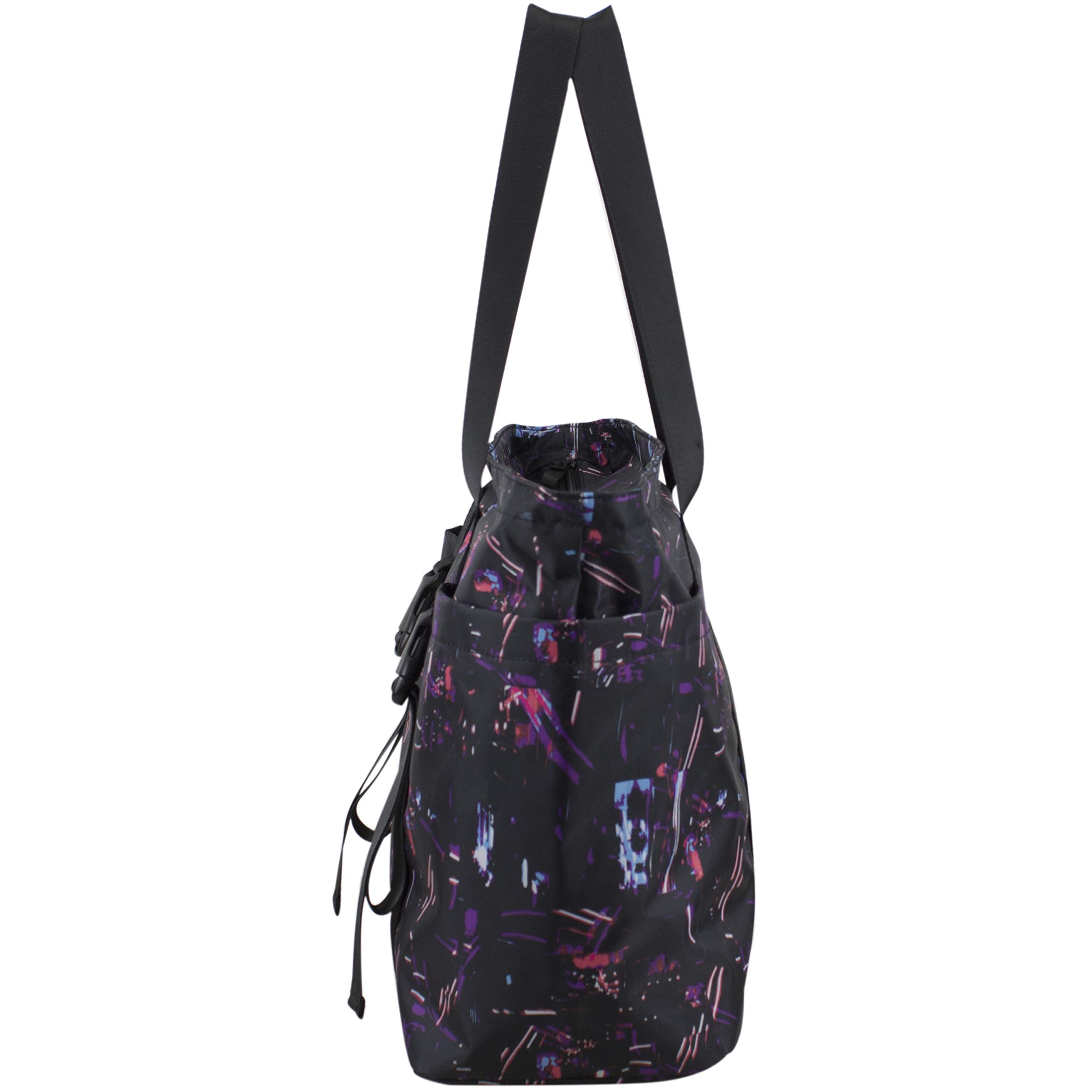 BODHI Women's Yoga Gym Tote Bag - Lightweight Travel Essentials Carry On Bag for Nurses, Athleisure & Workout - Black Sensory Print - Perfect for Yoga, Gym, Travel & Daily Commute