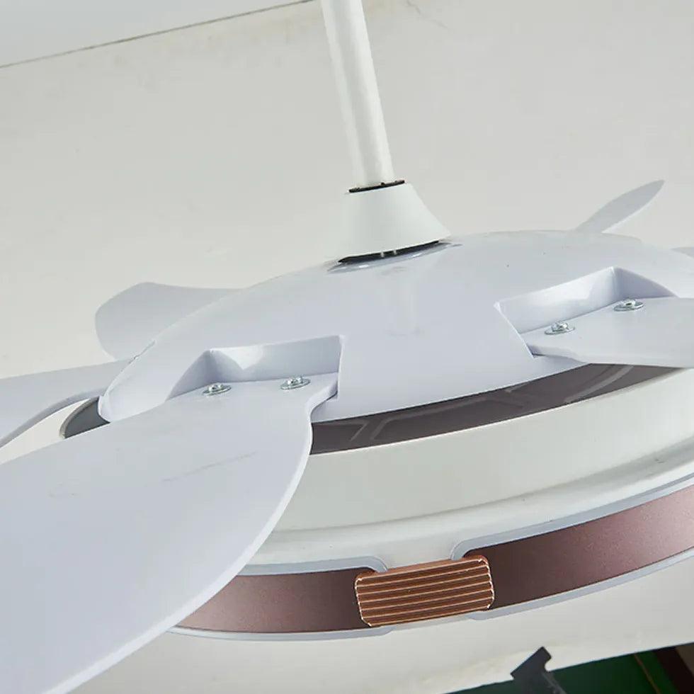 Modern White Metal LED Ceiling Fan with Light - Energy Efficient Cooling & Stylish Lighting for Living Room, Bedroom, or Office