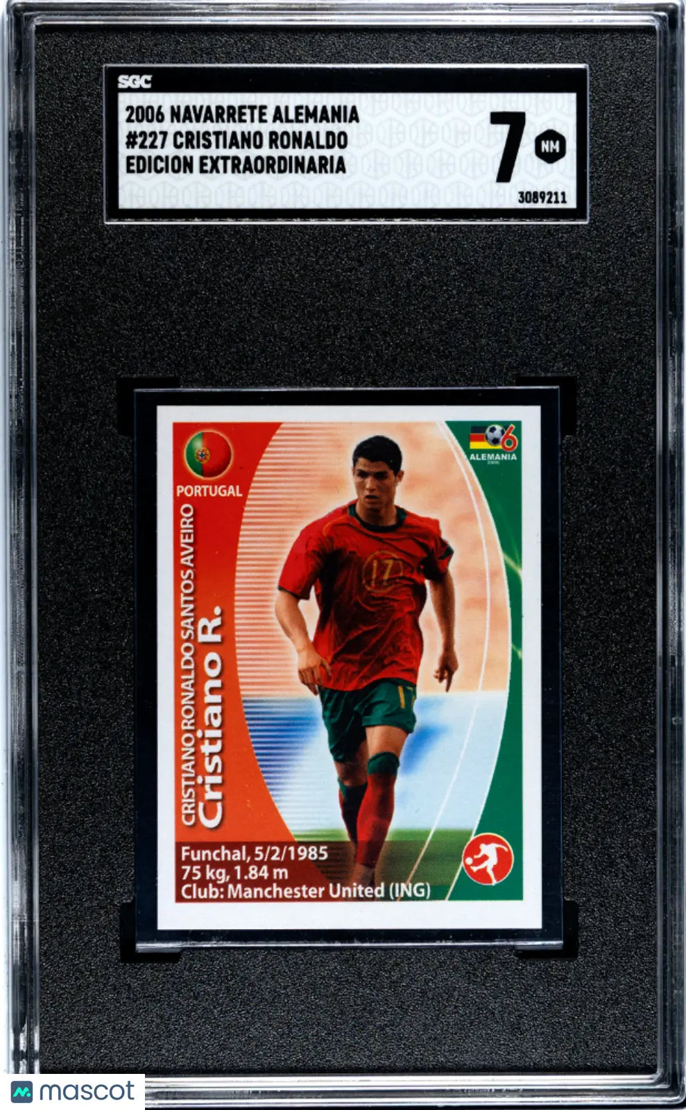 2006 Navarrete Alemania Edicion Extraordinaria Cristiano Ronaldo #227 SGC 7 Soccer Card - Rare Collectible Football Trading Card for Sports Memorabilia Fans & Card Collectors - Perfect for Display, Investment & Gifting