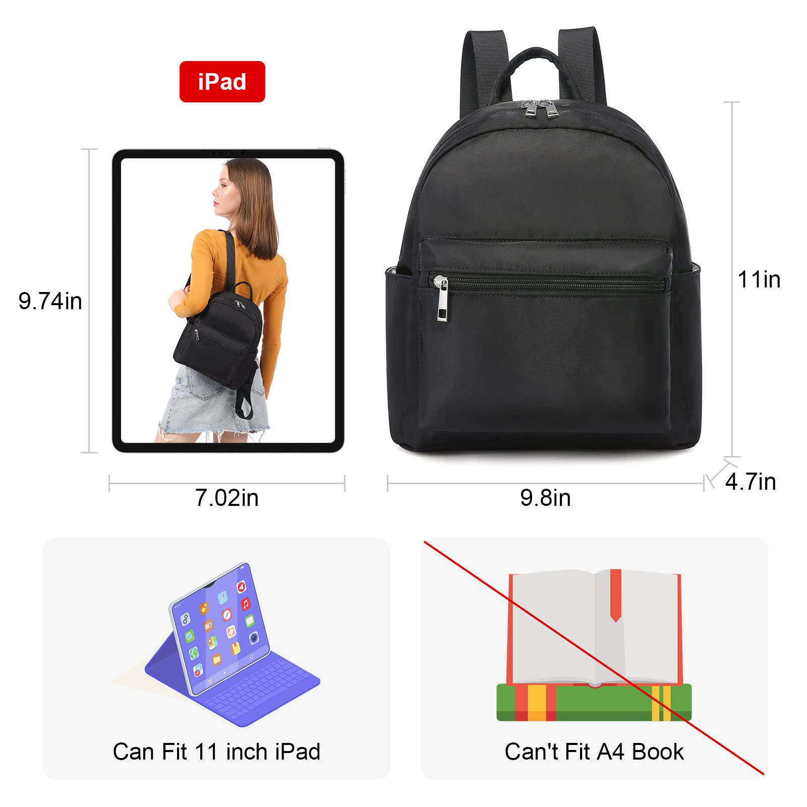 LOVEVOOK Mini Backpack for Women - Lightweight Waterproof Small Backpack Purse for Daily Use, Travel, Work & School | Compact Durable Women's Shoulder Bag