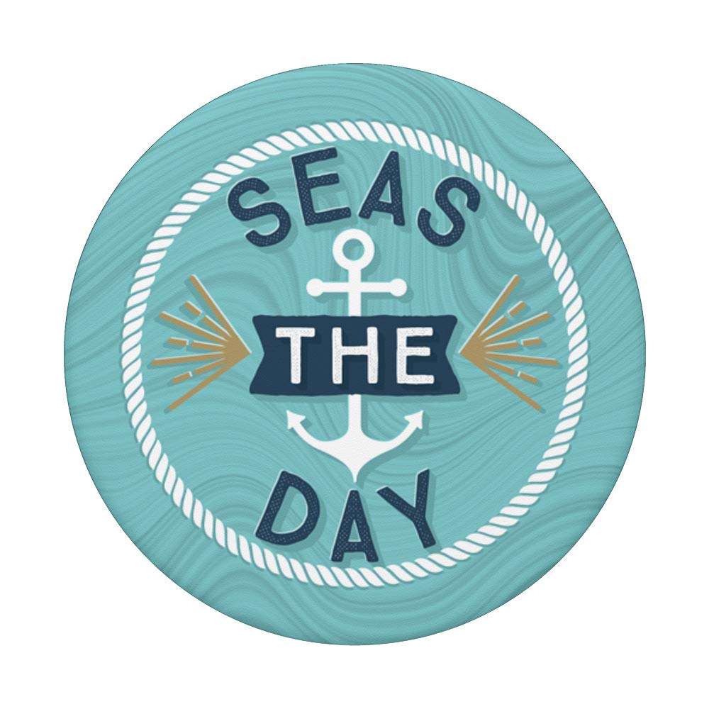 Seas The Day Nautical Bachelorette Party Gift - Wedding Guest Phone Grip & Stand for iPhone, Samsung & Tablets - Perfect for Beach Weddings & Boat Parties