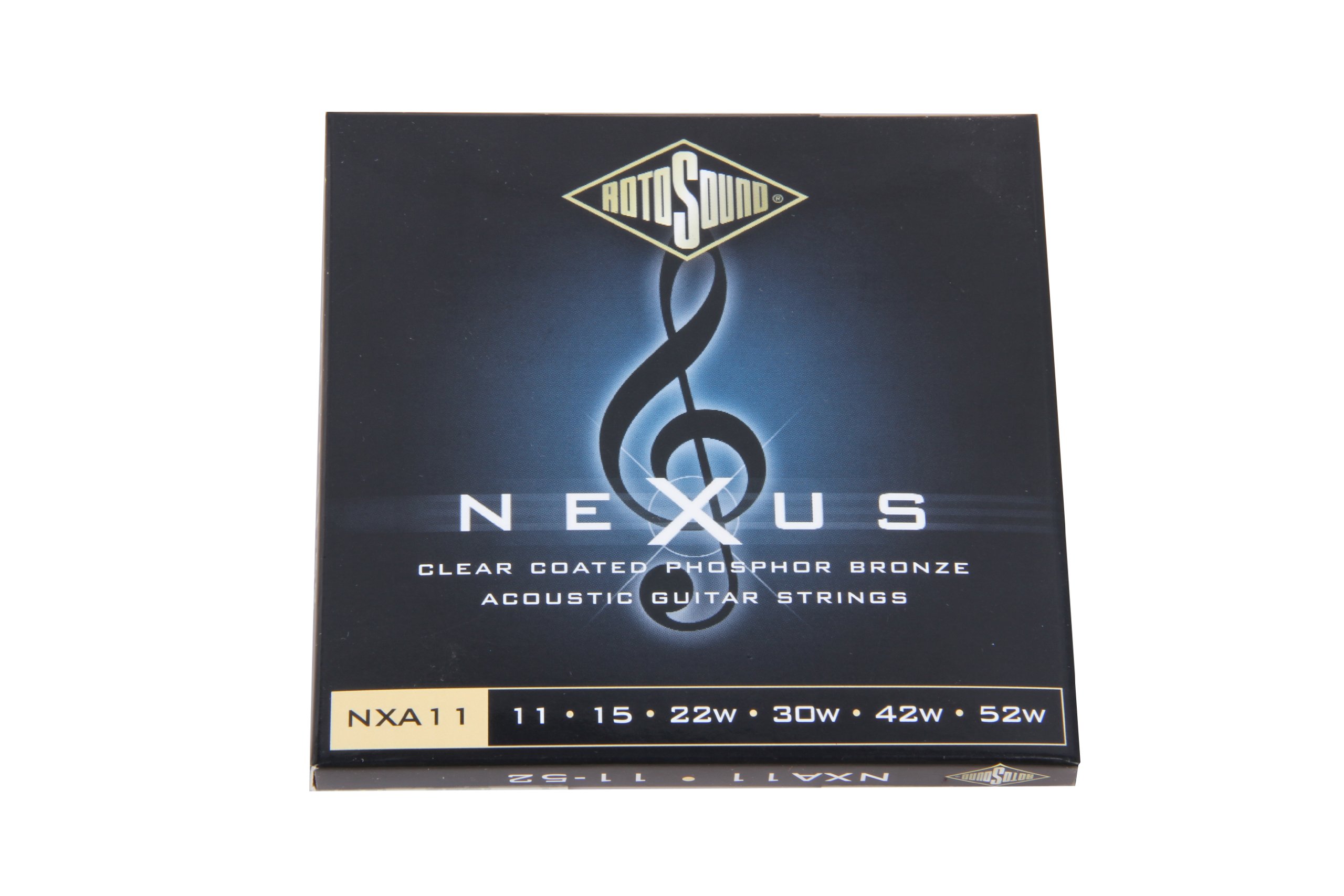 Rotosound NXA11 Nexus Coated Phosphor Bronze Acoustic Guitar Strings (11-52 Gauge) - Premium Sound for Folk, Blues & Fingerstyle Playing
