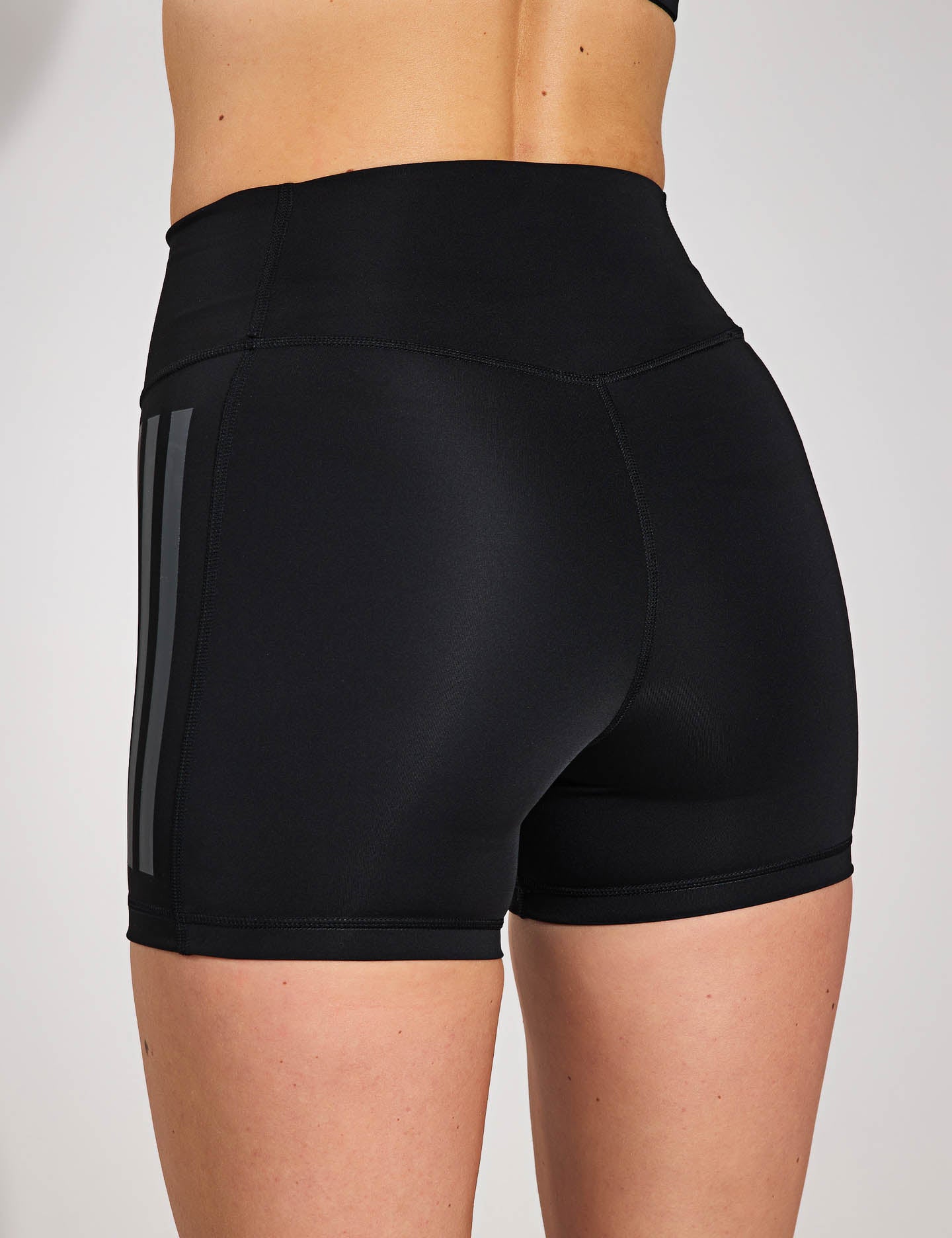 Optime 3 Stripes 1/4 Length Workout Leggings for Women - Black | Yoga, Running & Gym Activewear