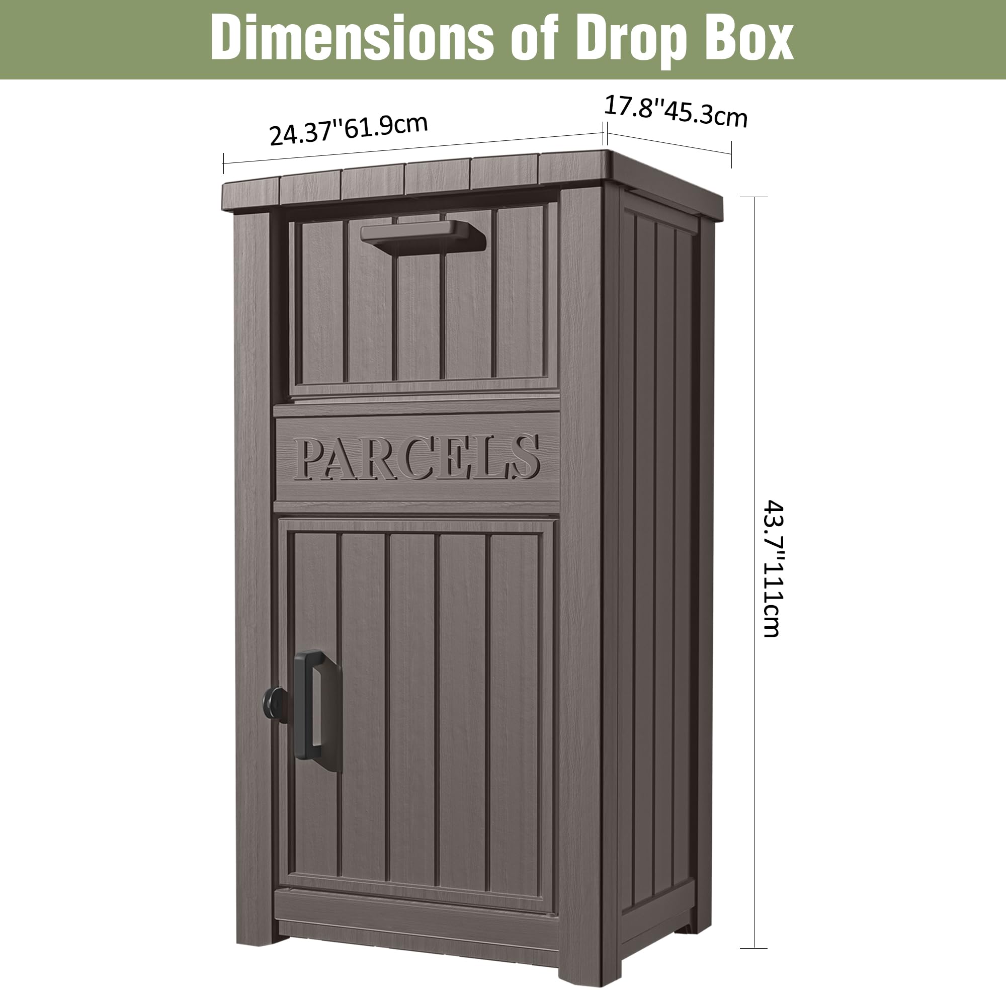 Extra Large Lockable Waterproof Package Drop Box - Secure Anti-Theft Outdoor Parcel Delivery Box for Porch, Yard & Curbside | Perfect for Online Shopping Deliveries & Package Security