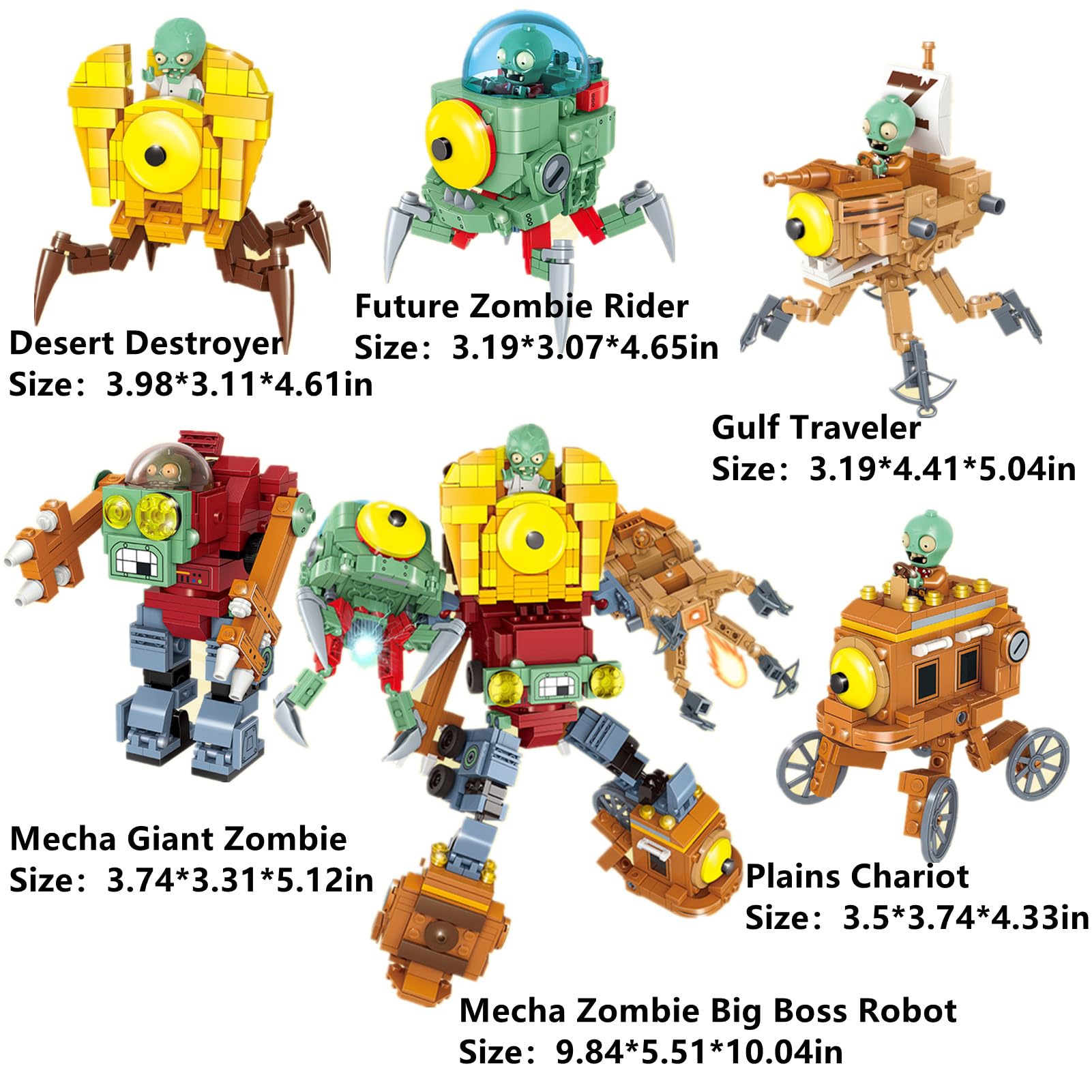 JHESAO Plants vs Zombies Assemble Action Figures Toy Set - Series 1 & 2 Collectible Building Kit for Kids & Fans | Perfect Gift for Birthday, Christmas Parties | Fun Game-Themed Play for Home & School Activities
