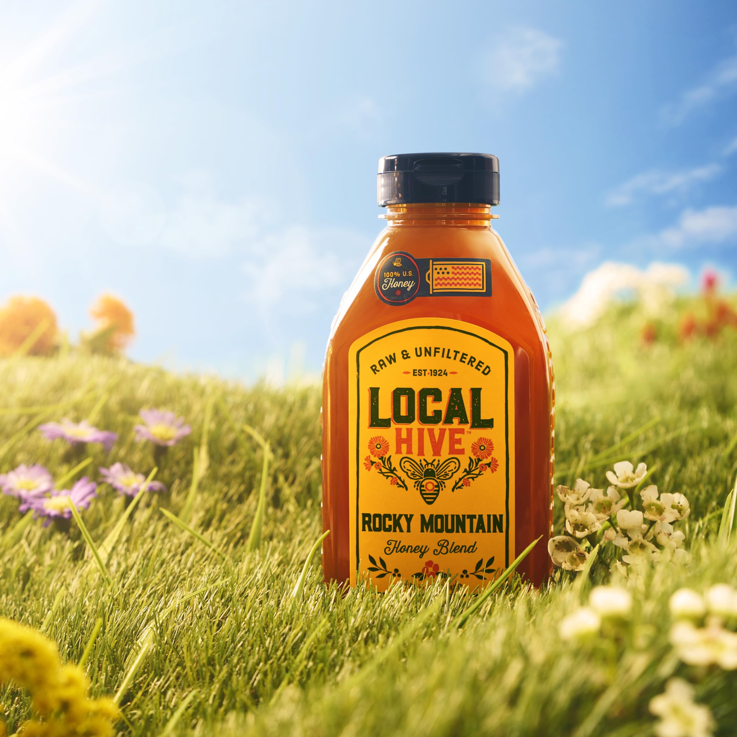 Rocky Mountain Raw Honey 16oz – 100% Pure US Honey for Tea, Baking & Cooking
