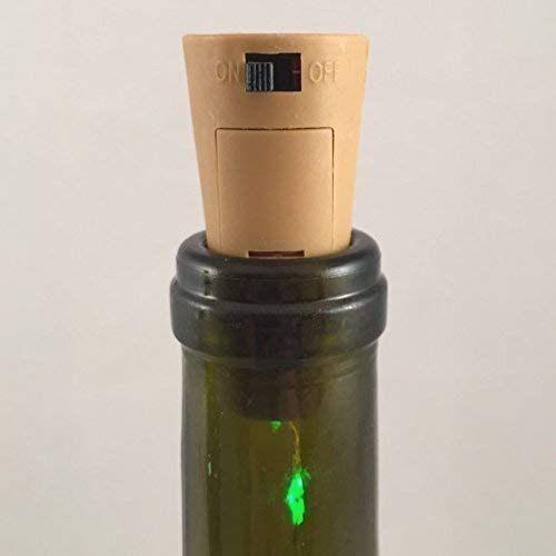 LED Wine Bottle with Twinkle Fairy Lights - Battery Powered Cork Light for Romantic Dinners, Wedding Decor & Home Ambiance - White String Lights