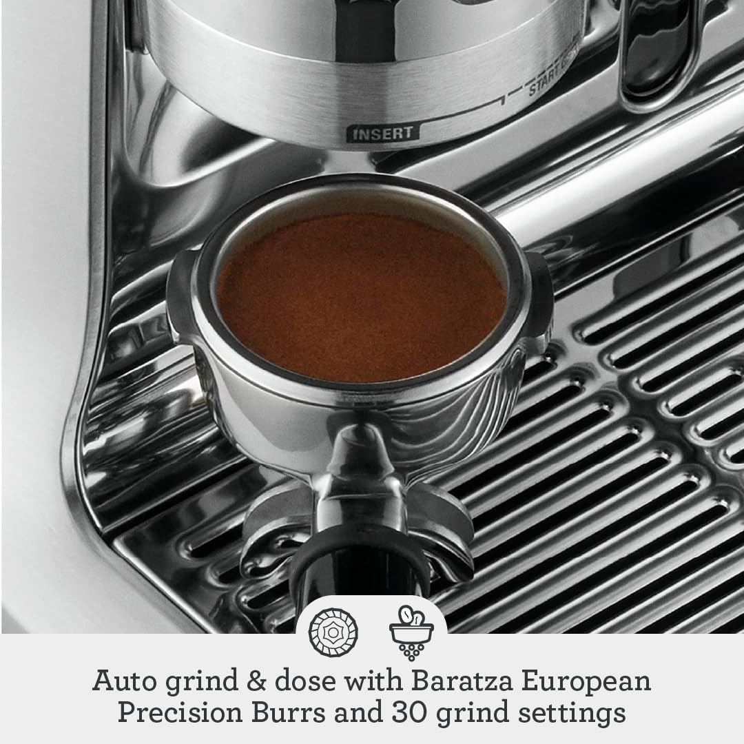 Breville the Barista Pro Espresso Machine BES878BSS - Built-in Grinder & Milk Frother, Fast 3-Second Heat Up, Professional Home Coffee Maker for Espresso, Cappuccino & Latte - Brushed Stainless Steel - Perfect for Home Baristas & Coffee Lovers