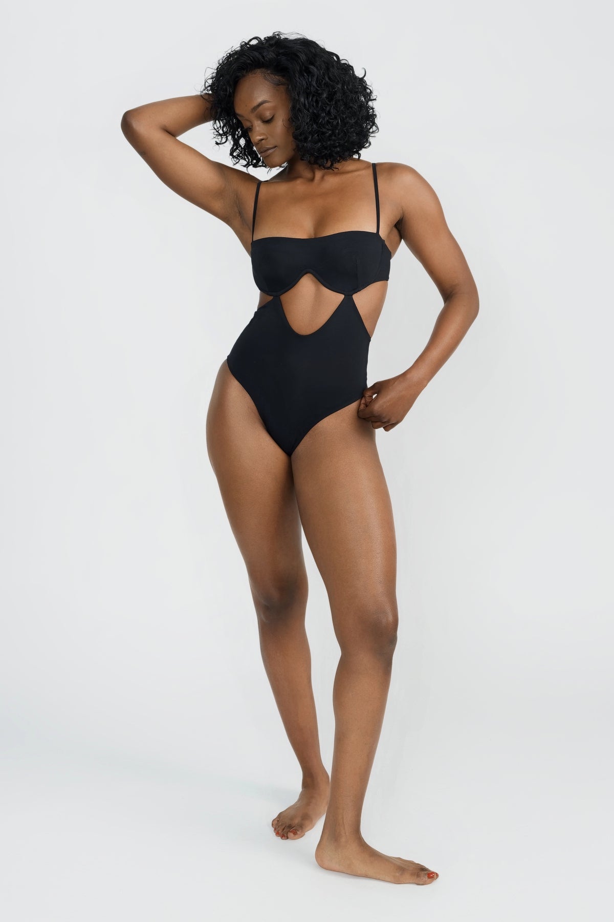 Malia One Piece Full Coverage Swimsuit - Black - Perfect for Beach, Pool, and Summer Vacations