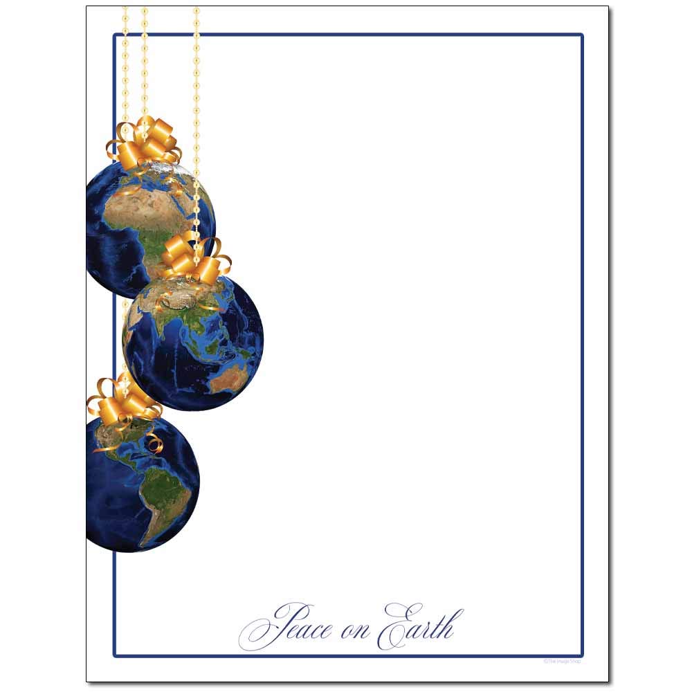 Peace on Earth Letterhead Paper - 100 Sheets for Laser & Inkjet Printers - Premium Stationery for Holiday Cards, Business Letters & Festive Correspondence