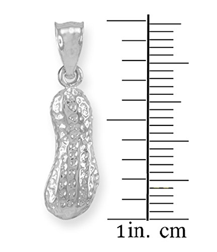 14K White Gold Peanut Charm Pendant Necklace for Women - Elegant Dainty Jewelry Gift for Birthday, Anniversary & Everyday Wear