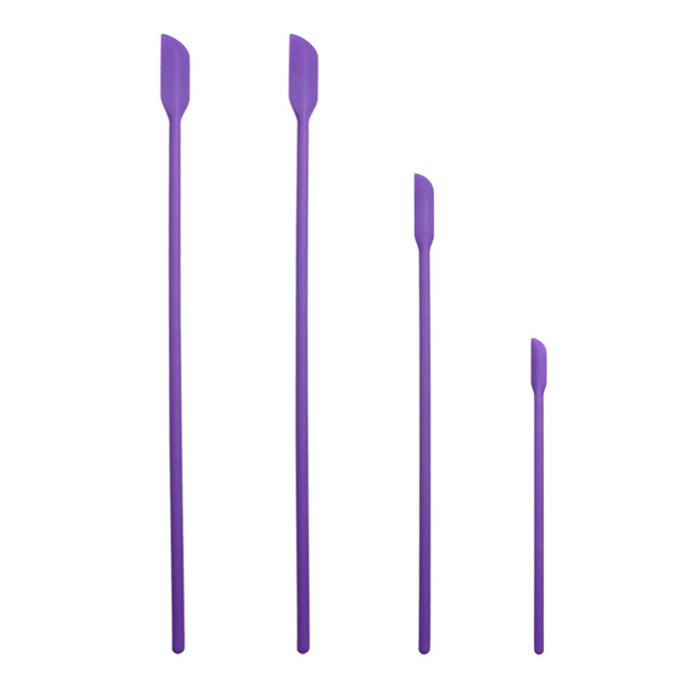 Cabilock 4-Piece Silicone Jar Spatula Set - Mini Kitchen Scraper with Long Handle for Jams, Makeup & Cooking - Perfect for Baking, Food Prep & Beauty Storage