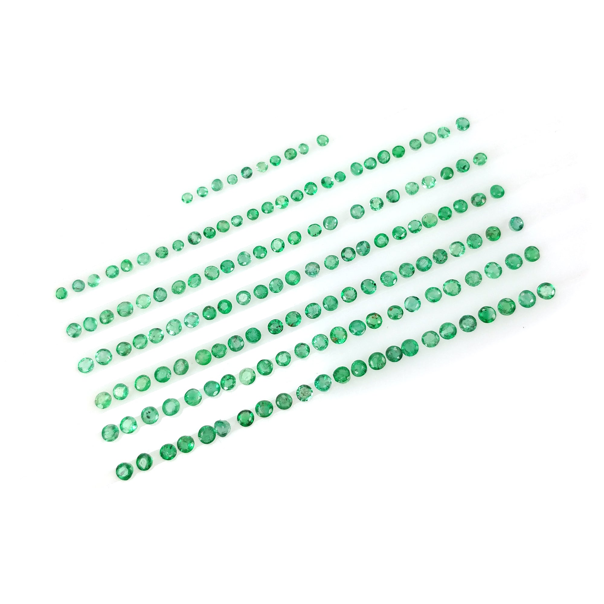 5.00cts Natural Untreated Green Emerald Gemstone - Round Cut 1.5mm-2mm for Jewelry Making, Engagement Rings & Luxury Gifts