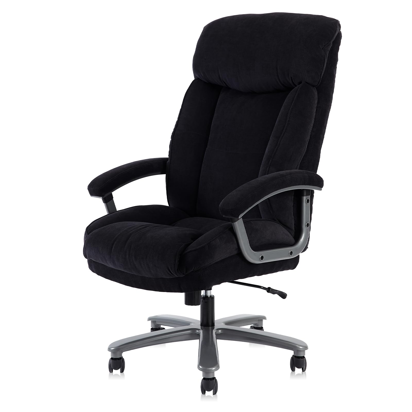 CLATINA Ergonomic Big and Tall Executive Office Chair - 400lbs High Capacity, Adjustable Height with Thick Padding, Headrest & Armrest - Upholstered Swivel Chair for Home Office (Black) - Perfect for Long Work Hours and Comfortable Workspaces
