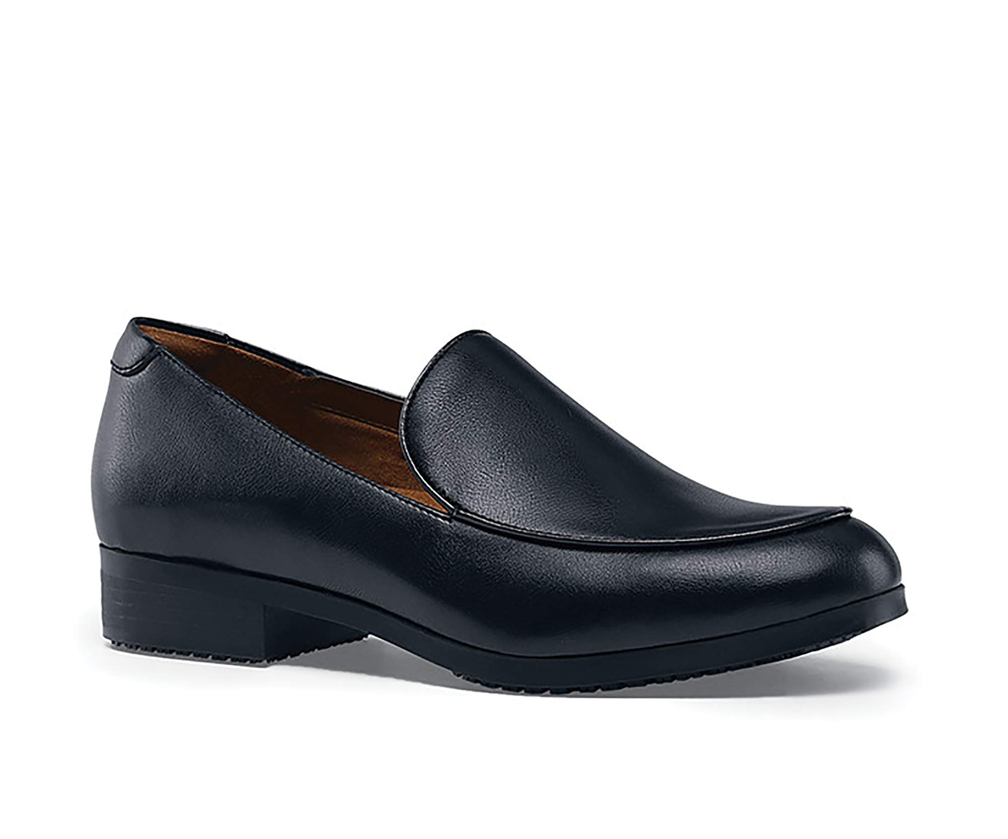 Slip Resistant Leather Work Shoes for Women - Waterproof & Comfortable Flight Attendant Heel Pumps | Non-Slip Safety Shoes for Crews, Waitresses & Healthcare Workers | Black, Size 11