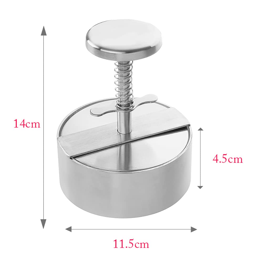 Stainless Steel Adjustable Burger Press - Non-Stick Hamburger Patty Maker for Beef, Pork, Lamb, Cheese & Veggie Burgers - Smash Burger Mold with 100 Wax Papers - Perfect for BBQ, Grill, Halal Cooking & Home Kitchen Use