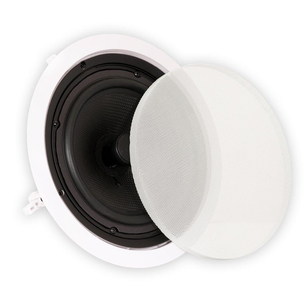 TS80C 8-Inch In-Ceiling Speakers with Flush Mount Design - 3 Pair Pack for Home Theater & Surround Sound | Perfect for Living Room, Bedroom, and Basement Audio Systems