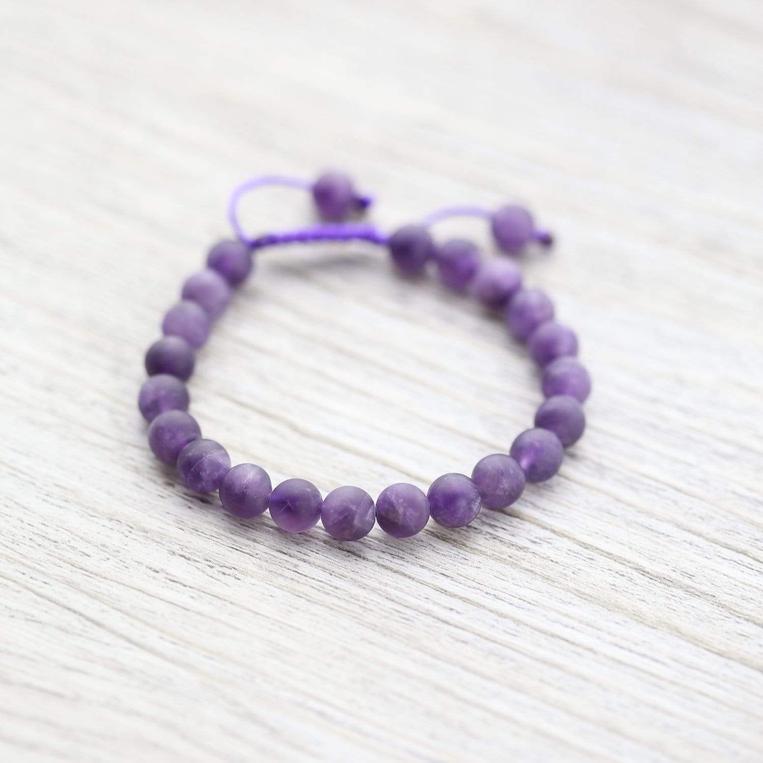 Healing Matte Amethyst Wrist Mala Beads - Natural Stone Meditation Bracelet for Stress Relief & Spiritual Balance | Perfect for Yoga, Mindfulness & Chakra Healing