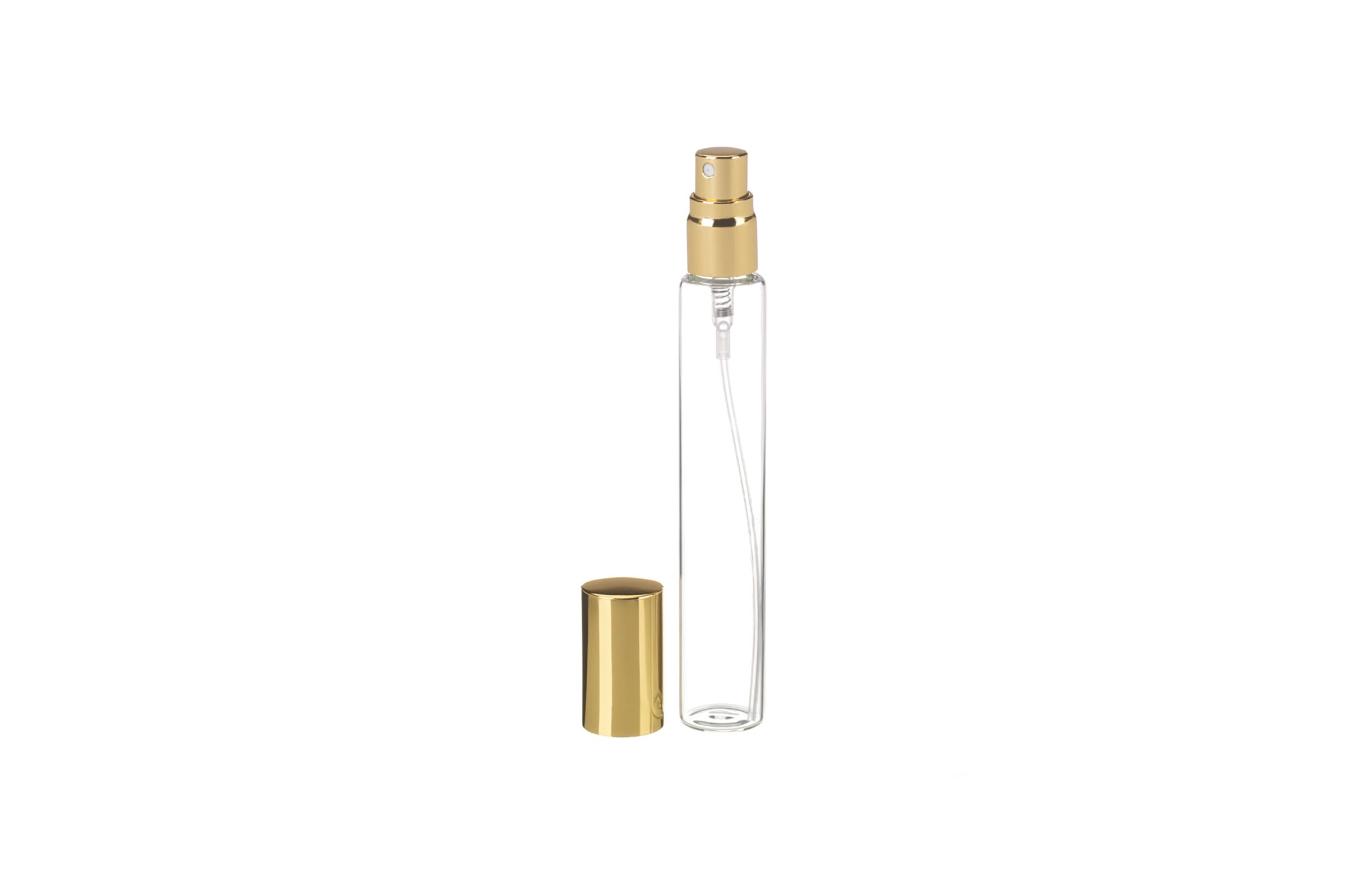 15ml Refillable Spray Bottle with Gold Cap & Tube - Perfect for Essential Oils, Perfumes, Hair Care & Travel Size Liquids