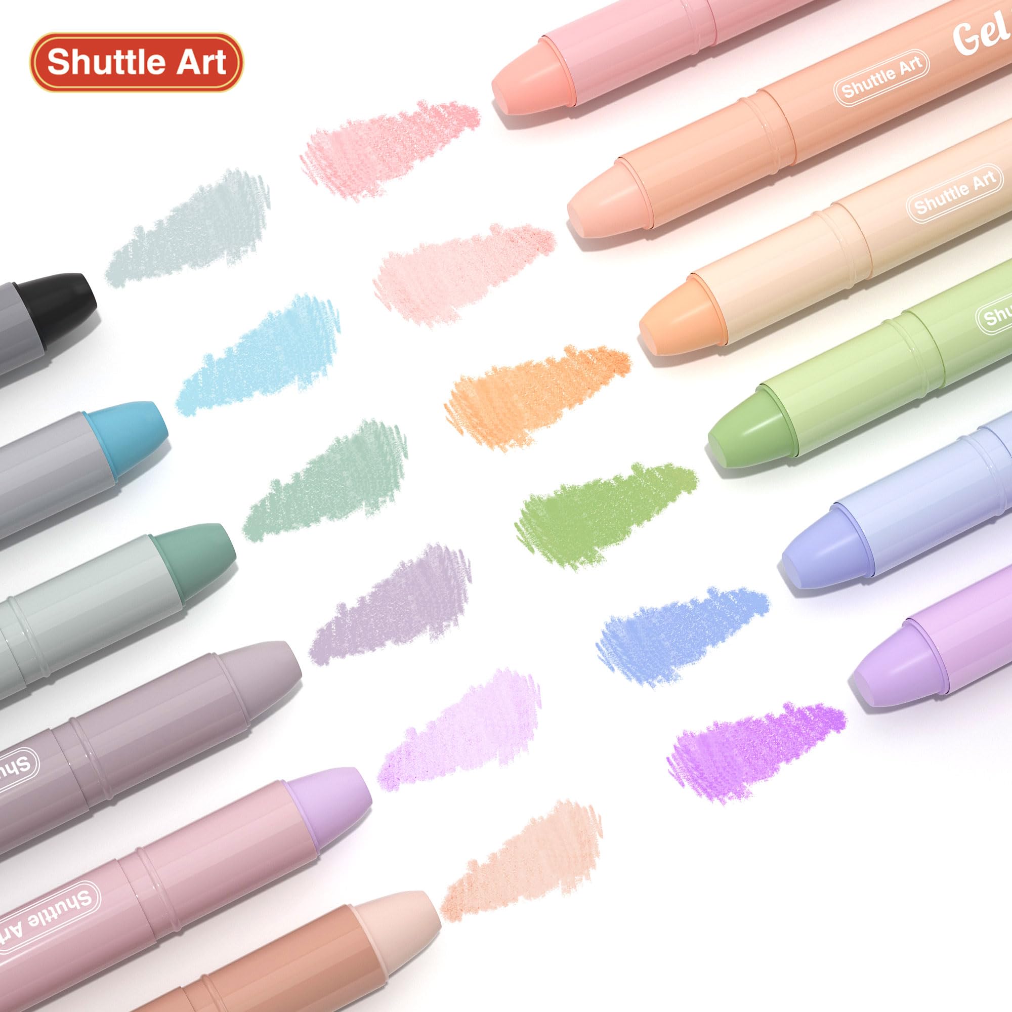 Shuttle Art No Bleed Bible Highlighters & Pens - 12 Mild Colors Gel Highlighters for Bible Journaling, Note Taking & Studying - Perfect for Scripture Marking, School Notes & Planner Organization
