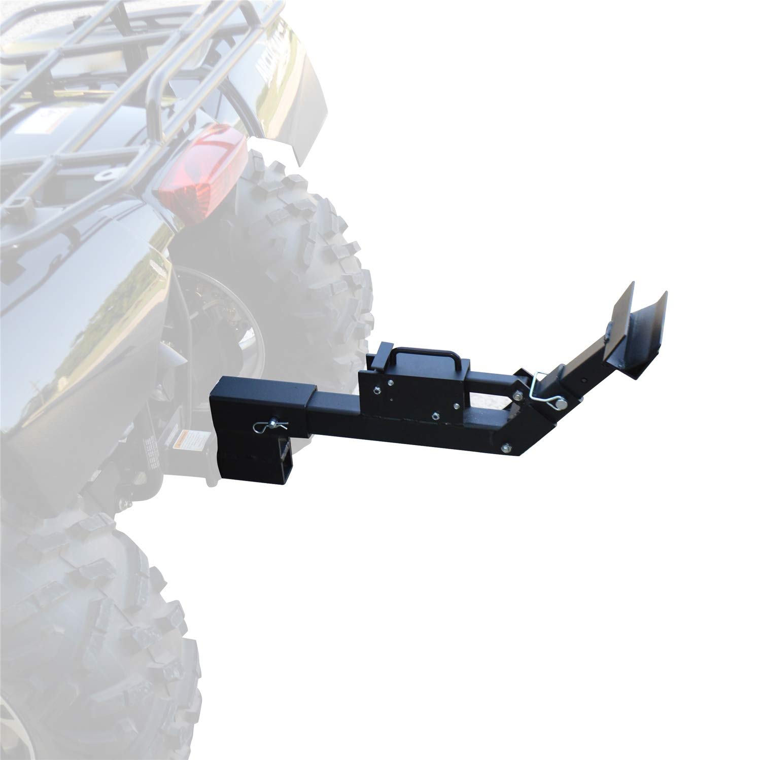 GREAT DAY Tote Caddy Trash Can Transporter - Heavy Duty 200 lbs Capacity Hitch Mount Carrier for Trucks, SUVs, Golf Carts & ATVs - Black Powder-Coated Finish (Model TC5000) - Perfect for Camping, Tailgating & Yard Waste Transport