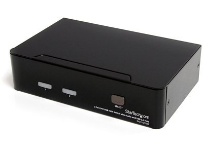 Startech SV231DVIUA 2-Port USB KVM Switch - Share Keyboard, Mouse, Speakers & DVI Display Between 2 Computers for Home Office & Gaming Setup