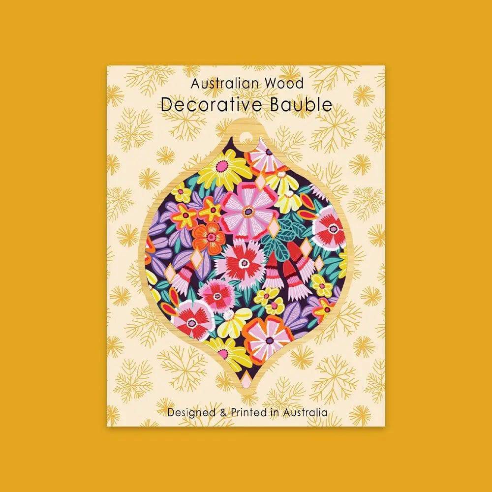 Flower Power Christmas Bauble - Festive Holiday Ornament for Tree Decorating, Gift Giving & Seasonal Home Decor