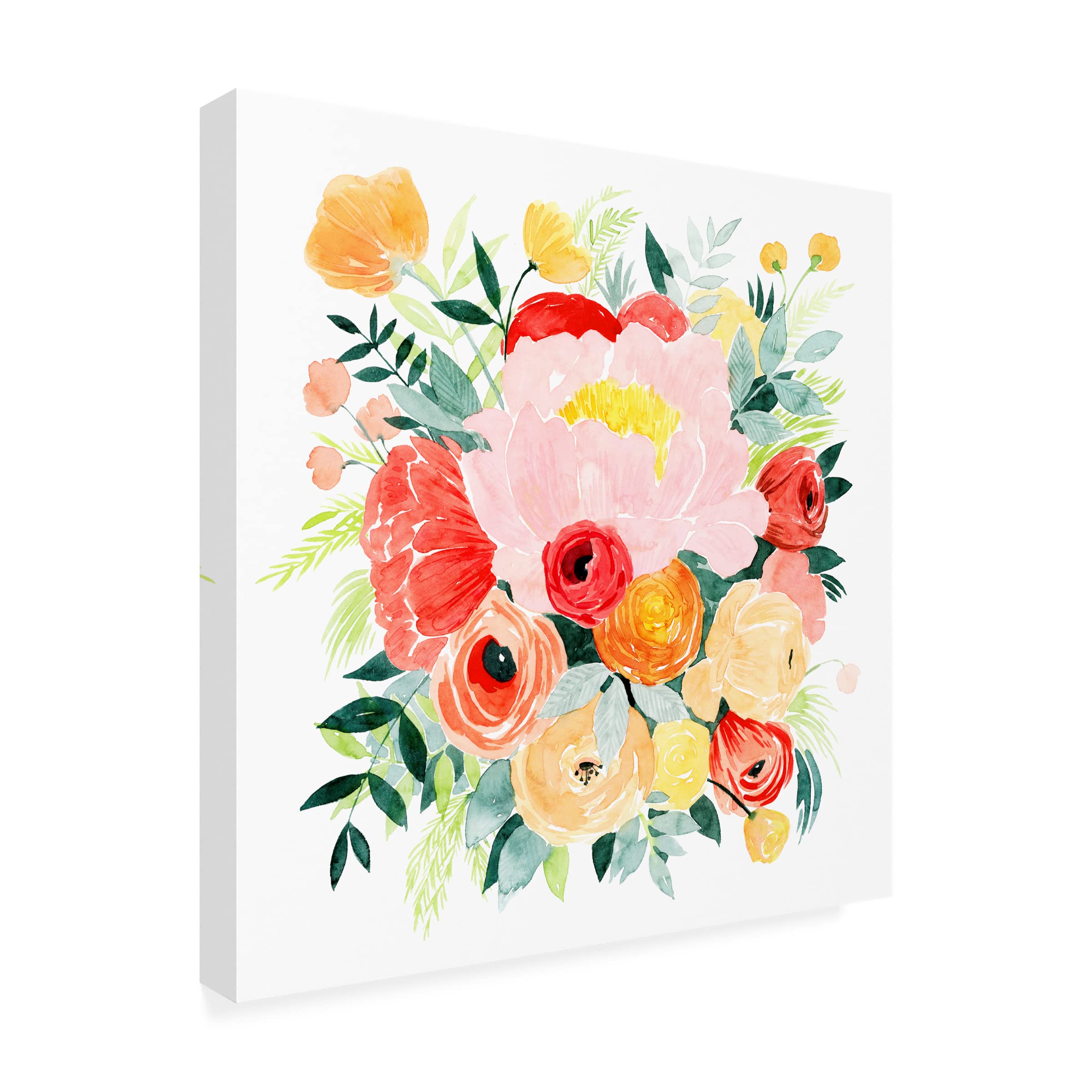 Grace Popp 'Beauté Flora I' Floral Canvas Wall Art Print - Elegant Botanical Home Decor for Living Room, Bedroom & Office