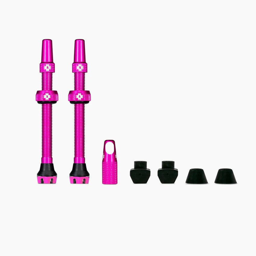 Muc Off V2 Tubeless Valve Presta Pair - High Performance Bike Tire Valves for MTB & Road Bikes - Perfect for Tubeless Setup and Off-Road Cycling